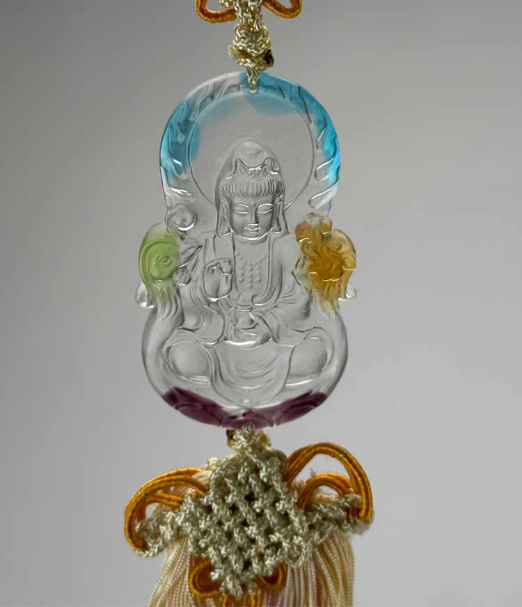 琉璃龍鳳觀音吊飾｜平安守護 招財開運 吉祥藝術精品