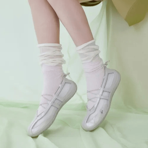 OTZ｜Romary Sheer Mesh String Mary-Jane Shoes [2 colors]
