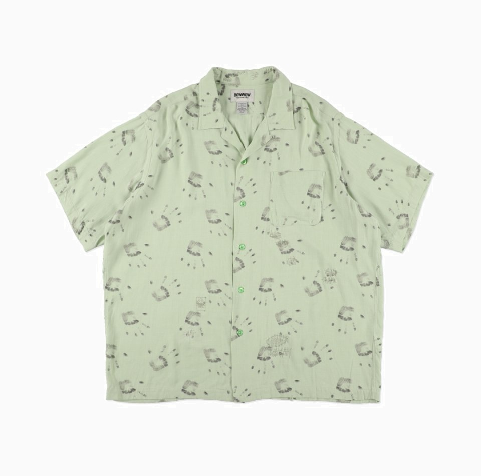 BOWWOW 2026 HANDPRINT SS SHIRTS AGED - LT.GREEN PRE ORDER ITEM (預訂中)