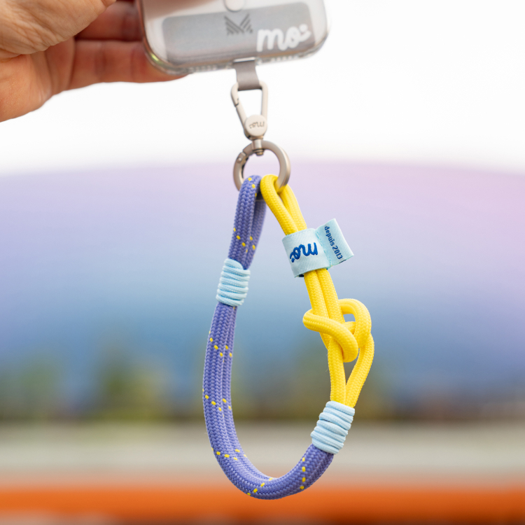 PRISMATICA | Knotted Wrist Strap for Mobile Phone - Lavender/Yellow