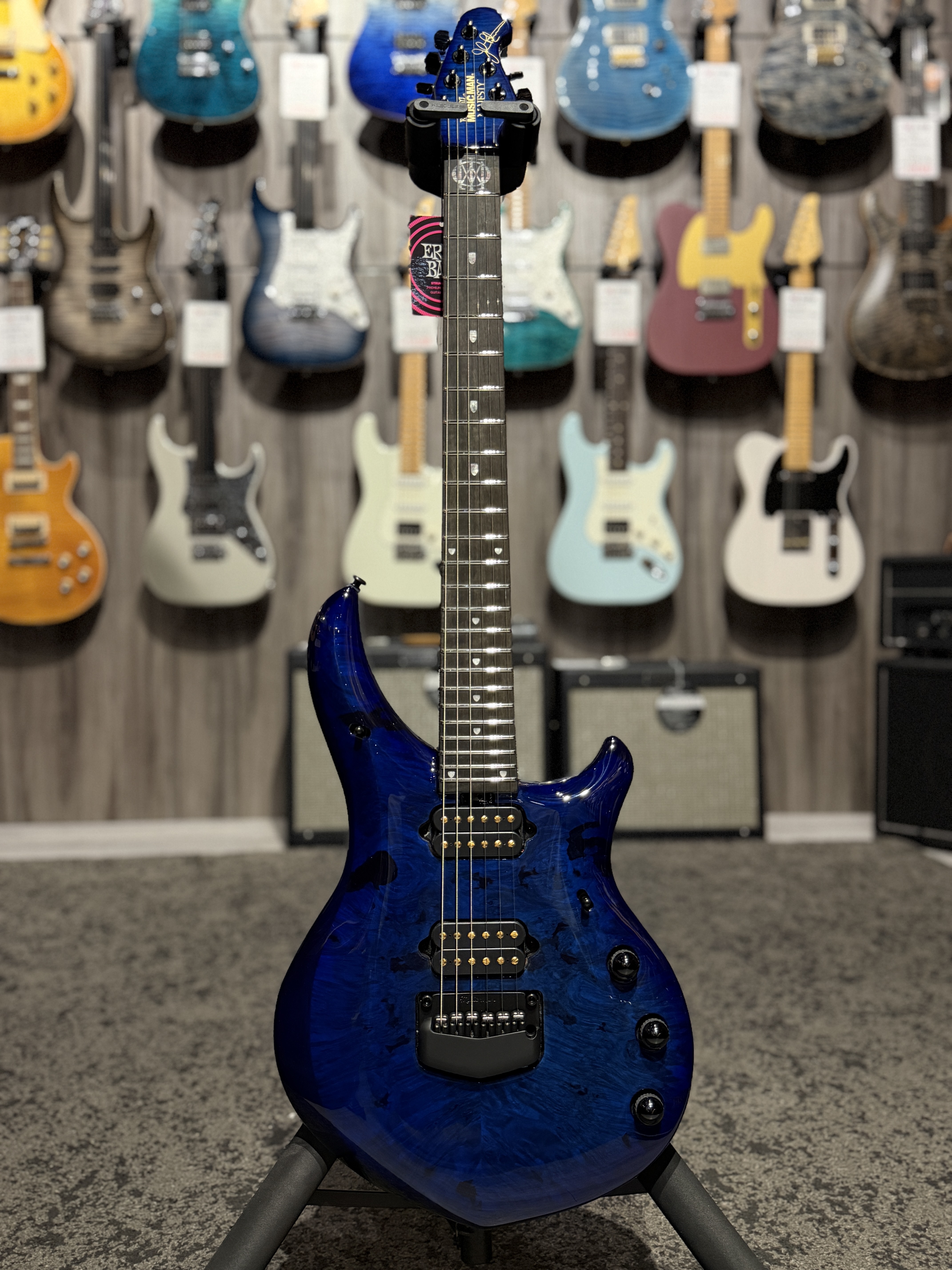 Musicman BFR MAJESTY FMMHN/EB HW/B - BLUE INK MAPLE BURL 電吉他 【宛伶樂器】