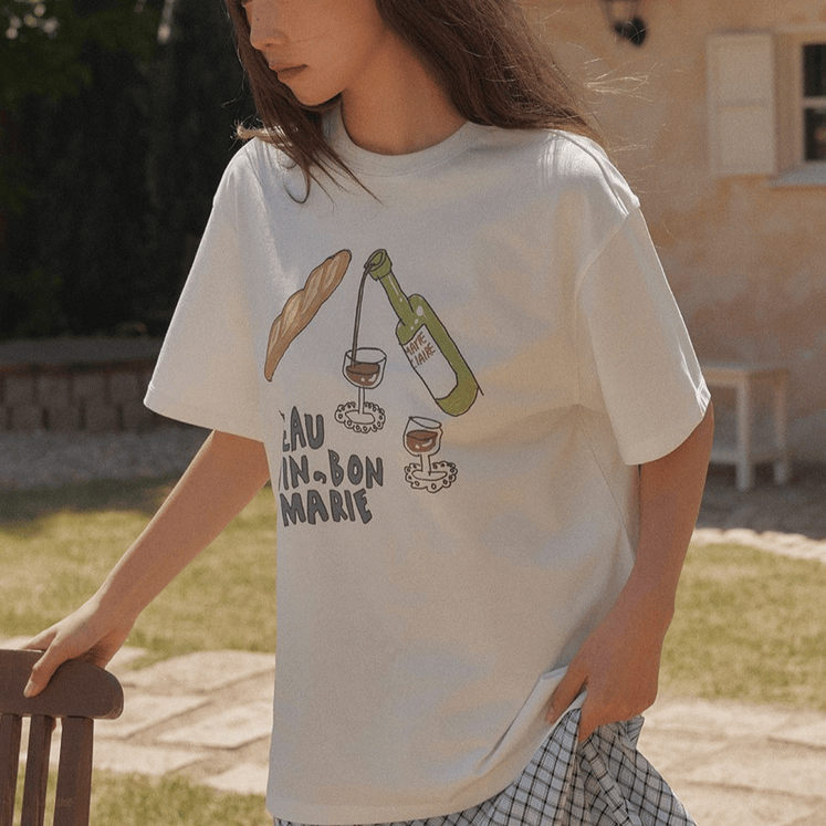 marie claire｜French Drawing Short Sleeve T-shirt 關鍵字：MA13