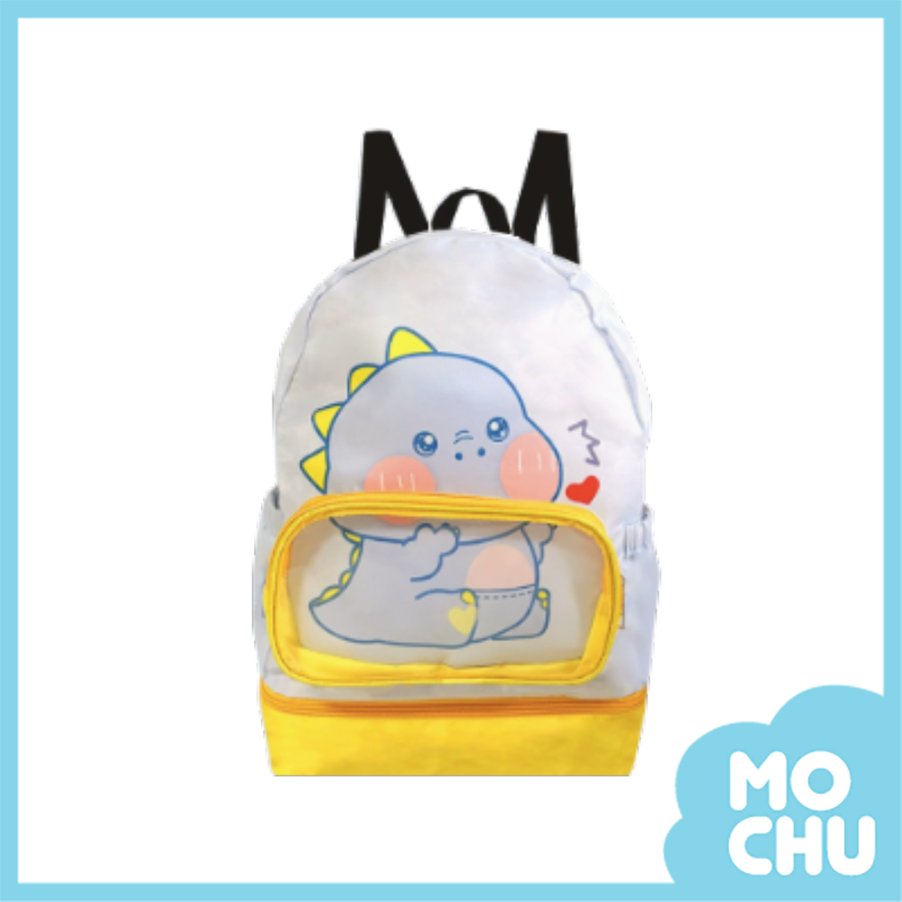 紫色恐龍防潑水雙層背包