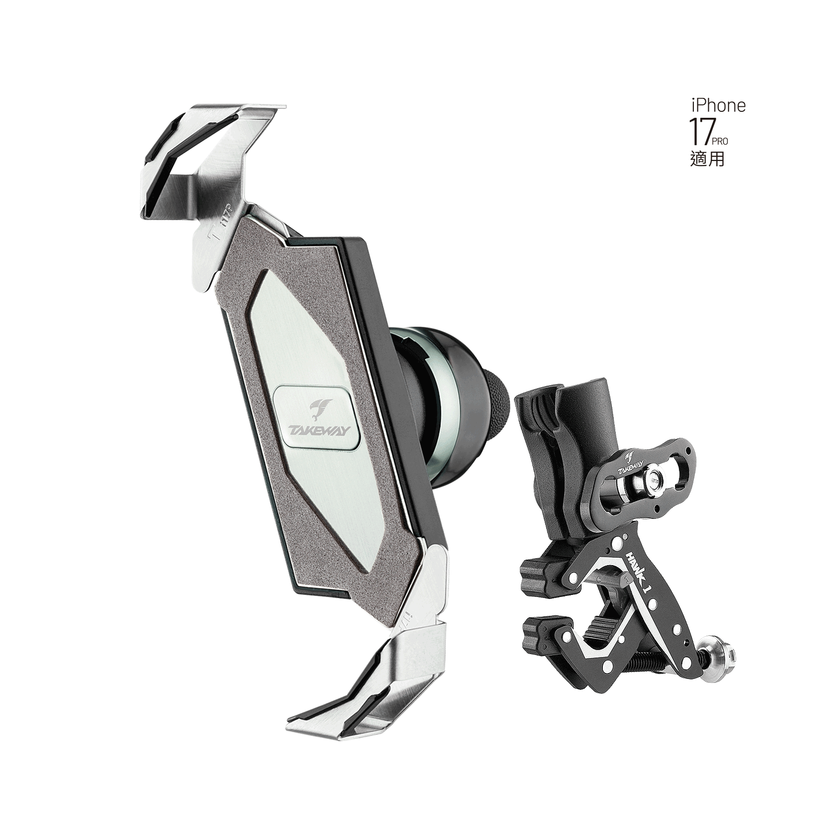 TAKEWAY PH05B-AnvPro《IPHONE 17適用》 黑隼 雙磁浮 手機座 手機導航架 底座可選