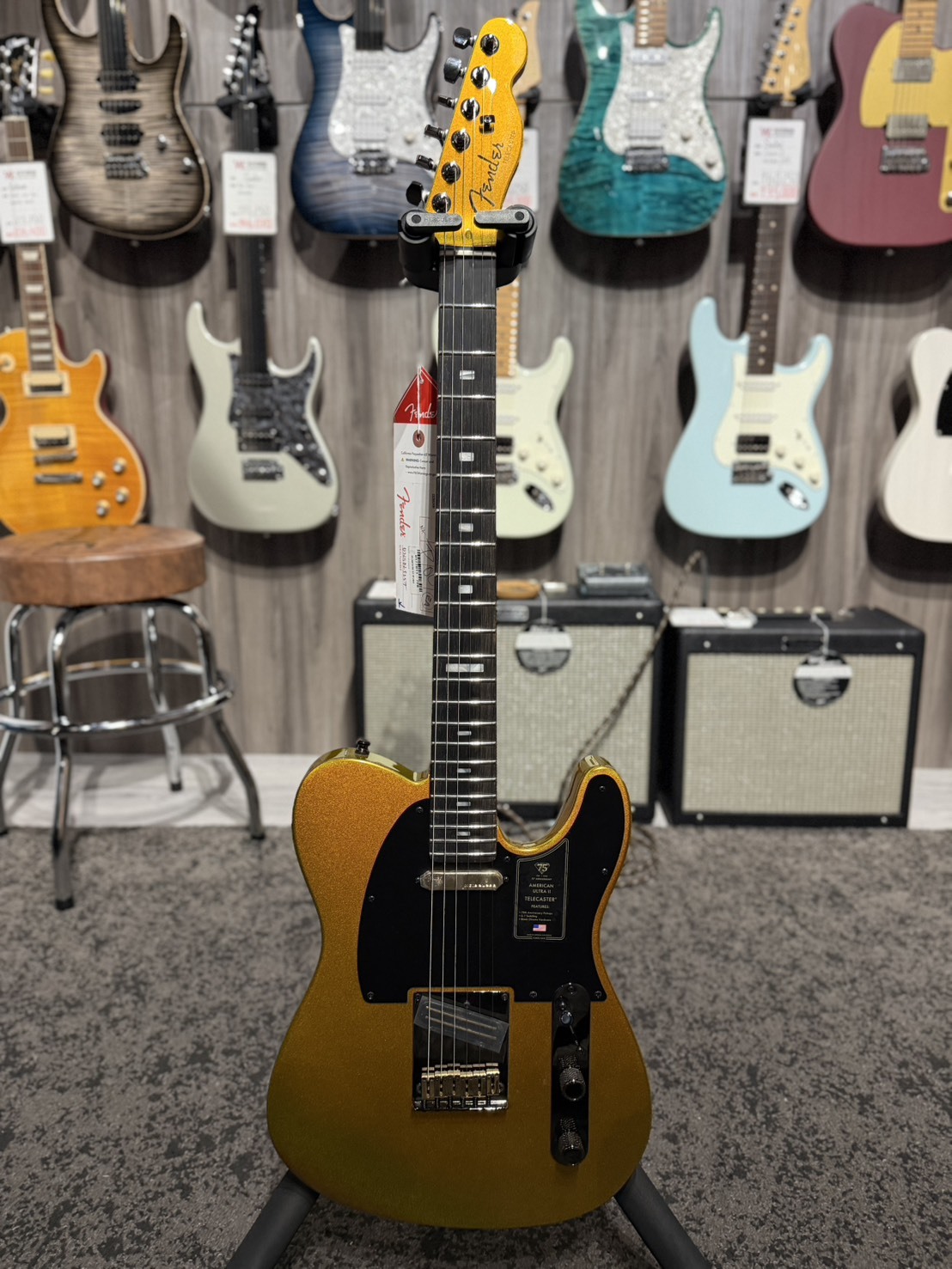 Fender AM LTD 75TH Anniversary Ultra II TELE EB LIQUID GOLD 電吉他 【宛伶樂器】