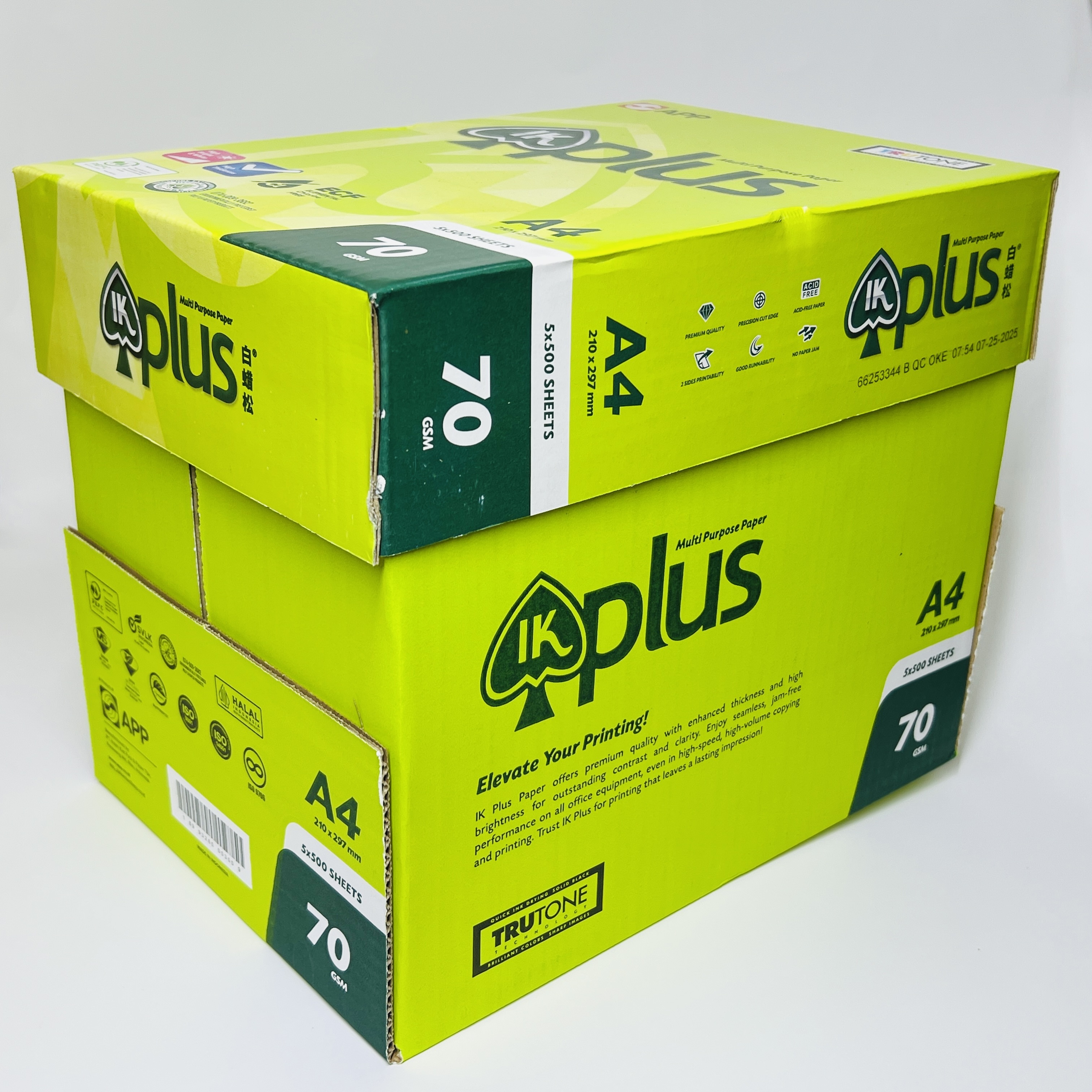 [Full Box] 70gsm A4 "IK PLUS" White Copy Paper (2,500 sheets) 5 packs
