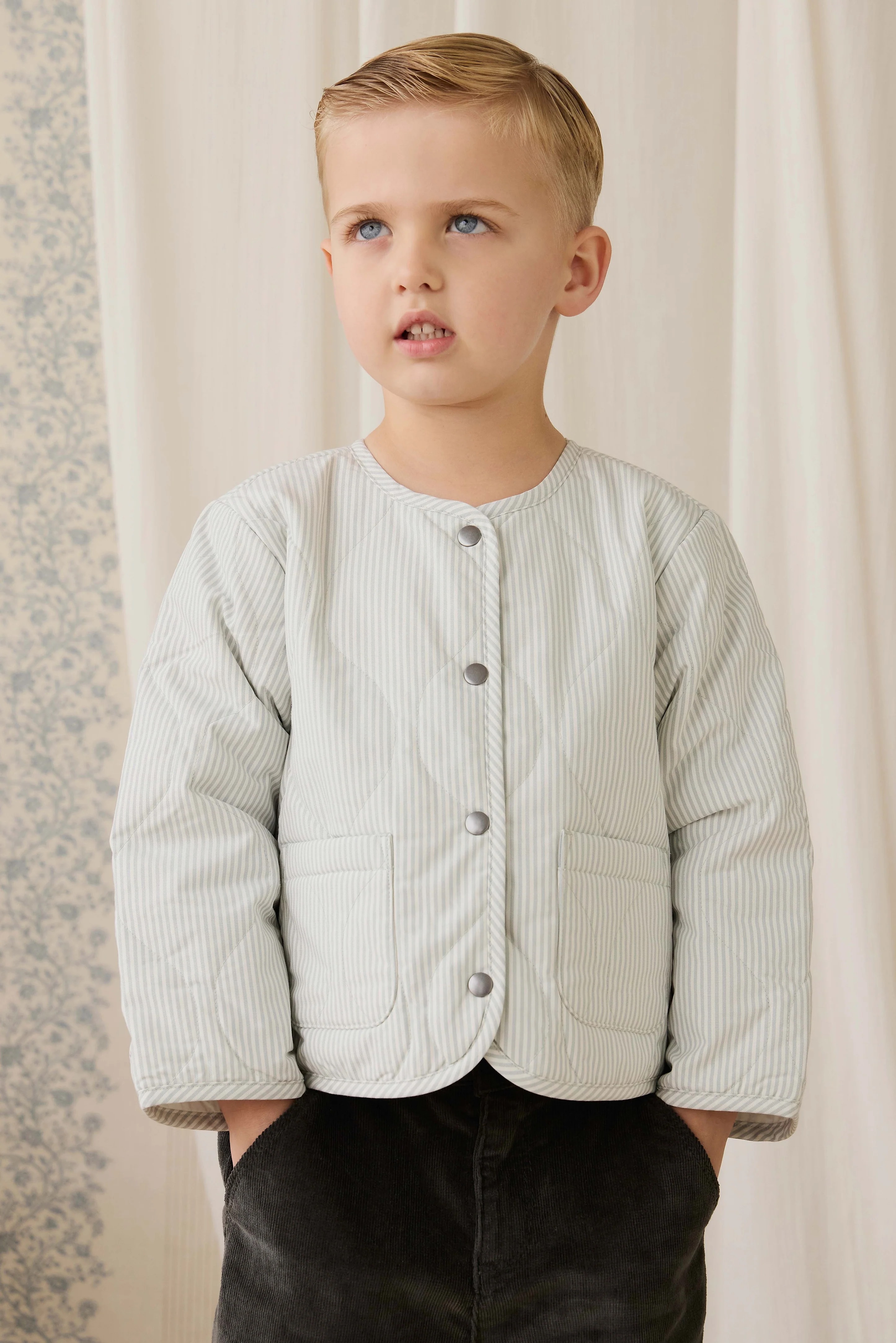 【預購】JAMIE KAY -Elio Jacket - Fine Stripe Cloud（Bluegum）