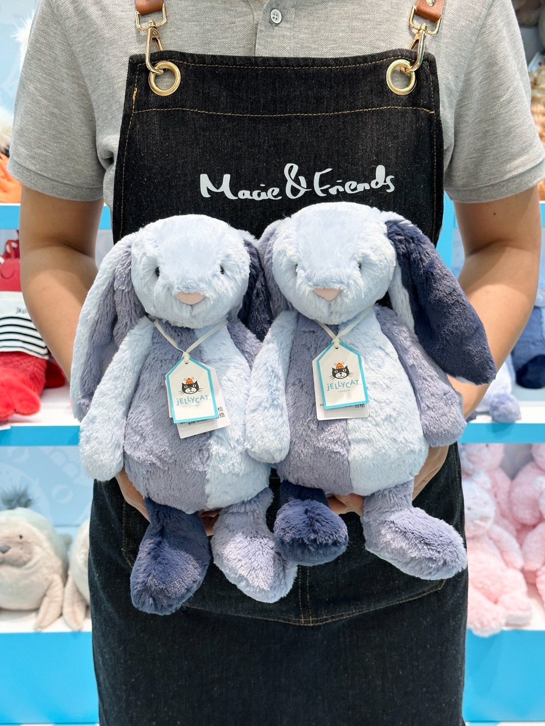 JELLYCAT 邦尼兔 灰色垂耳 拼接款 玩偶 毛絨公仔 23CM