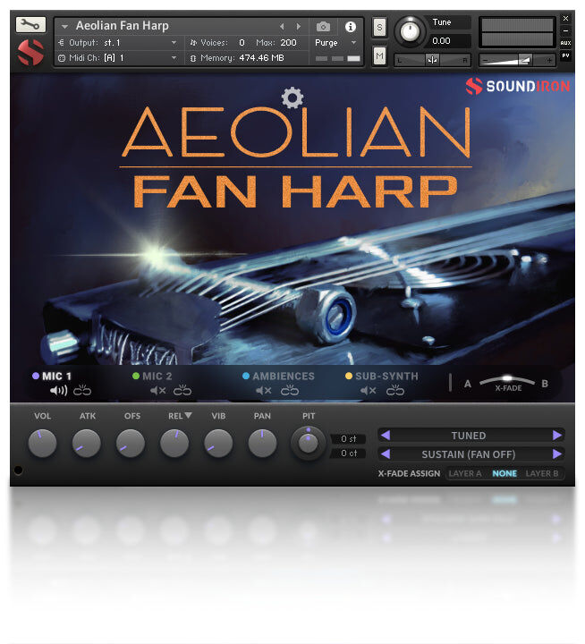 SOUNDIRON Aeolian Fan Harp｜虛擬樂器音色庫