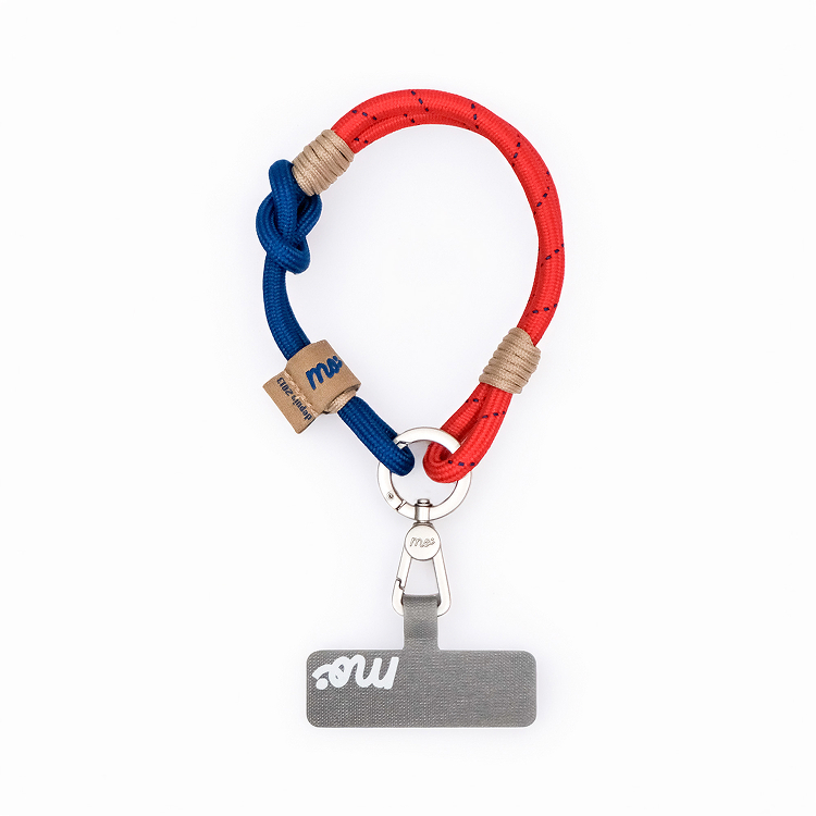 PRISMATICA | Knotted Wrist Strap for Mobile Phone - Vermillion/Navy