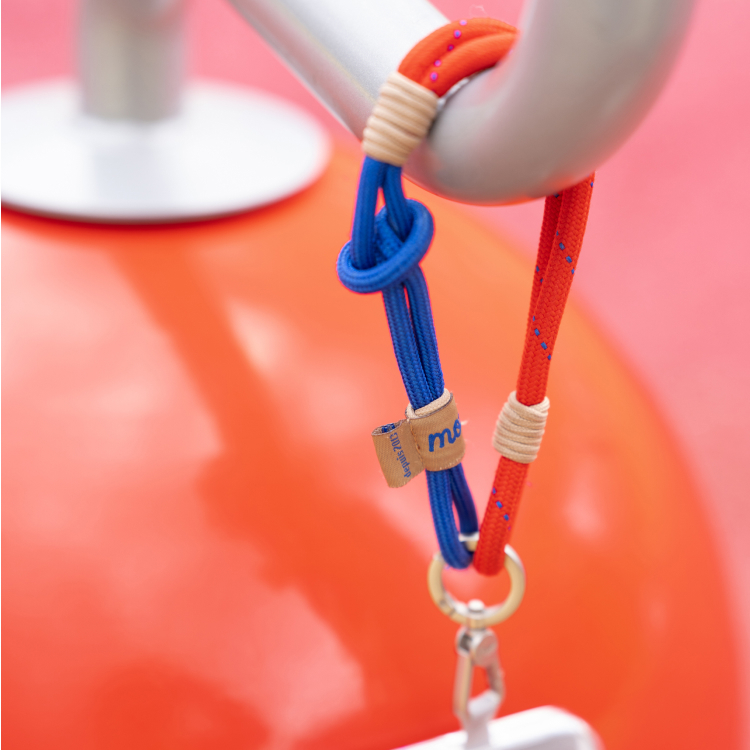 PRISMATICA | Knotted Wrist Strap for Mobile Phone - Vermillion/Navy