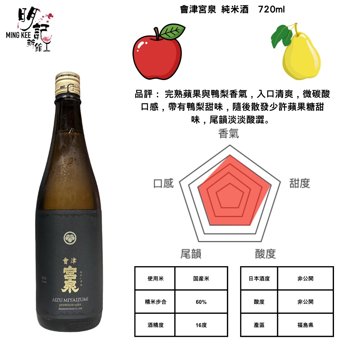 會津宮泉 純米酒 720ml