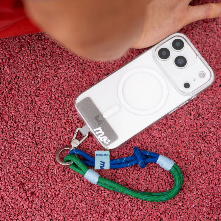 PRISMATICA | Knotted Wrist Strap for Mobile Phone - Navy/Evergreen