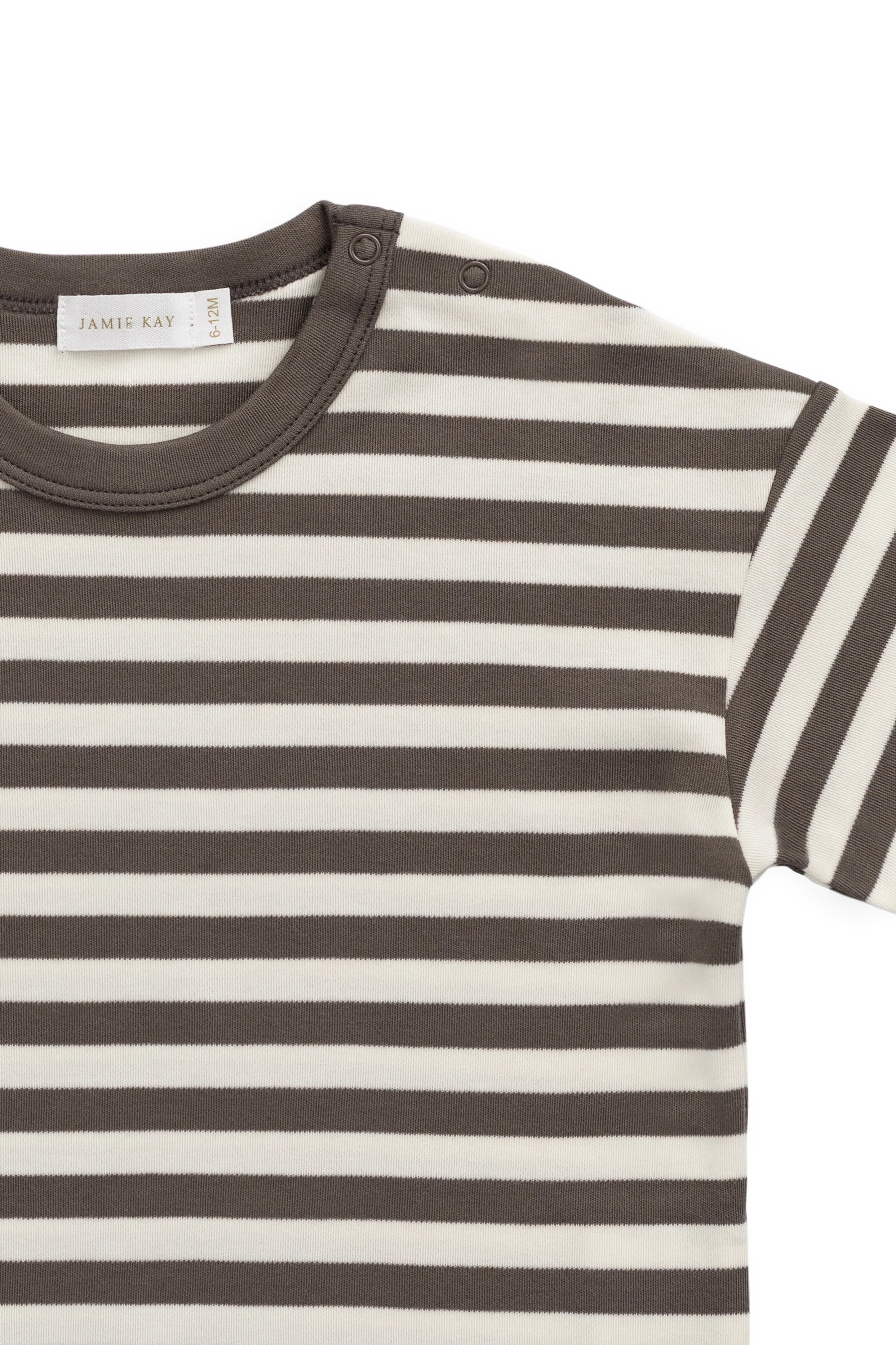 【預購】JAMIE KAY -Pima Cotton Wesley Tee - Essential Stripe Raku（Cloud）