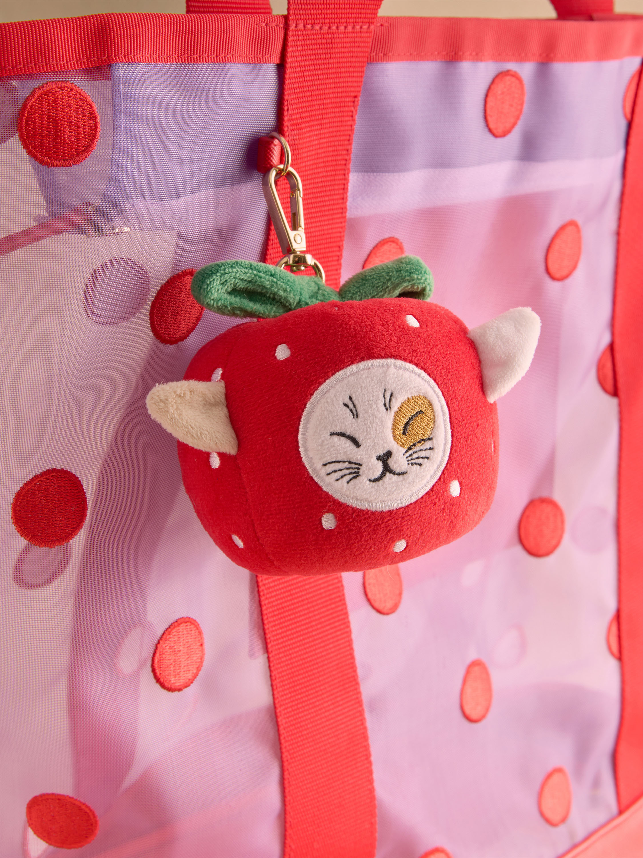 Red Apple Cat 橘貓絨毛吊飾