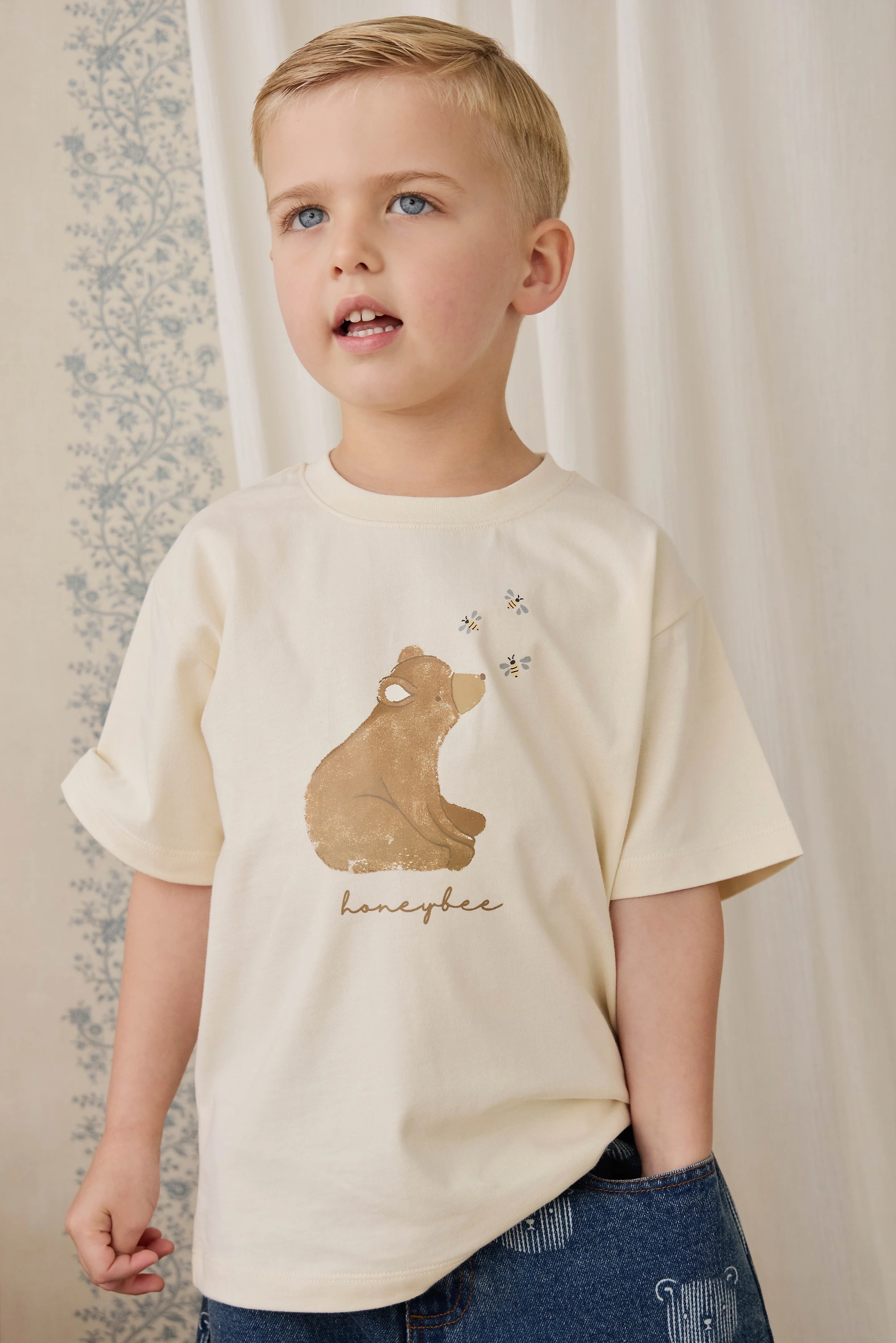【預購】JAMIE KAY -Organic Cotton Bjorn Tee（Cloud Honeybee Bear）