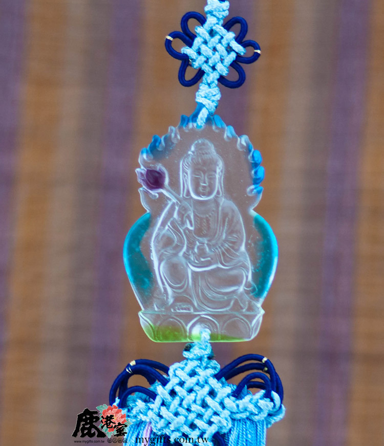 琉璃蓮花觀音吊飾 清淨禪意流蘇掛飾 隨身守護平安