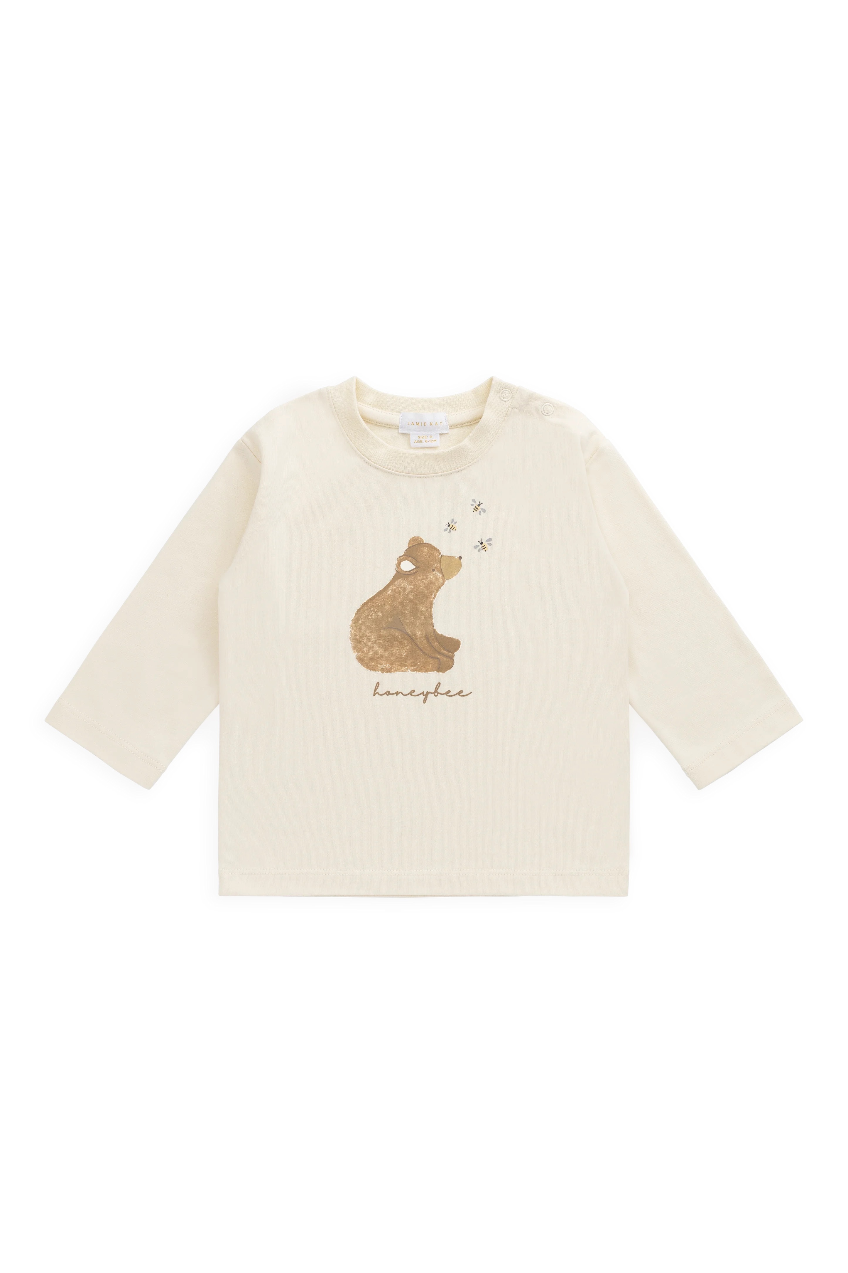 【預購】JAMIE KAY -Organic Cotton Marshall Long Sleeve Top（Cloud Honeybee Bear）
