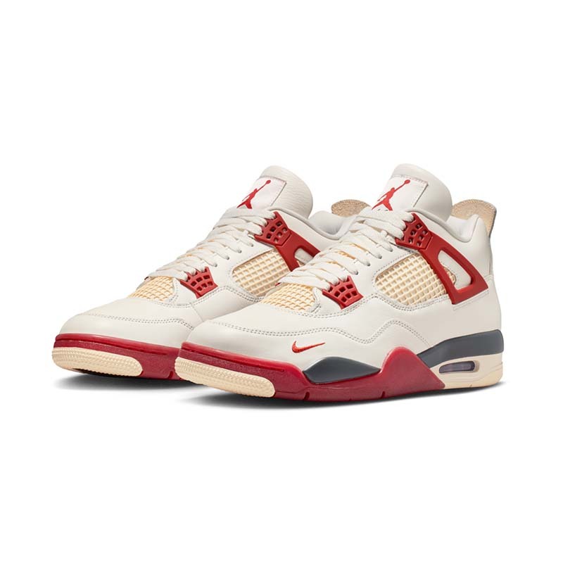 Nigel Sylvester x Air Jordan 4 Retro "Brick After Brick" 復刻 奶油白紅 男鞋 IQ8055-100 [台灣現貨]