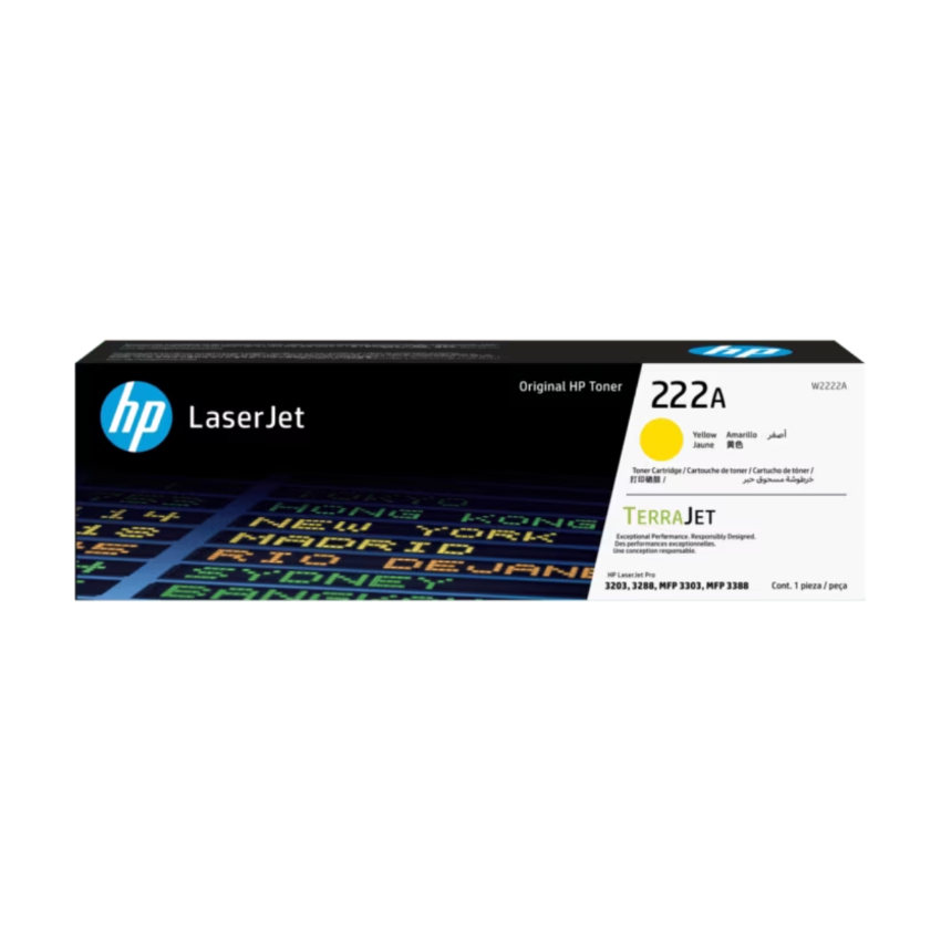 HP 222A 黃色原廠 LaserJet 碳粉盒 (W2222A)