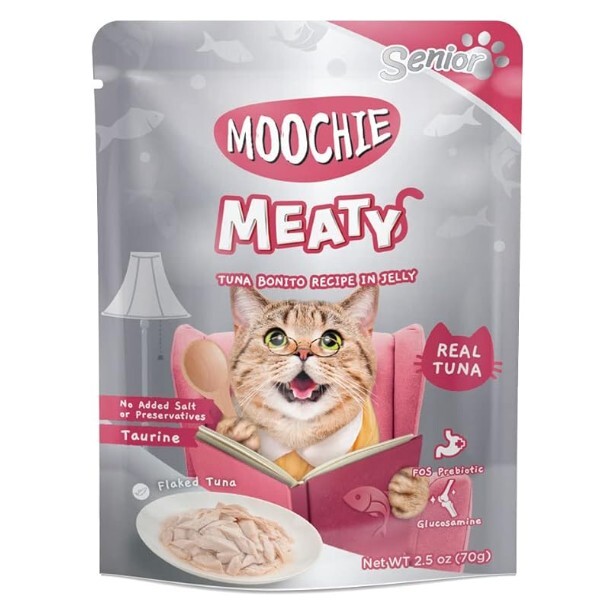 泰國Moochie 貓 Meaty系列 吞拿魚+鰹魚 70g【原盒12包】