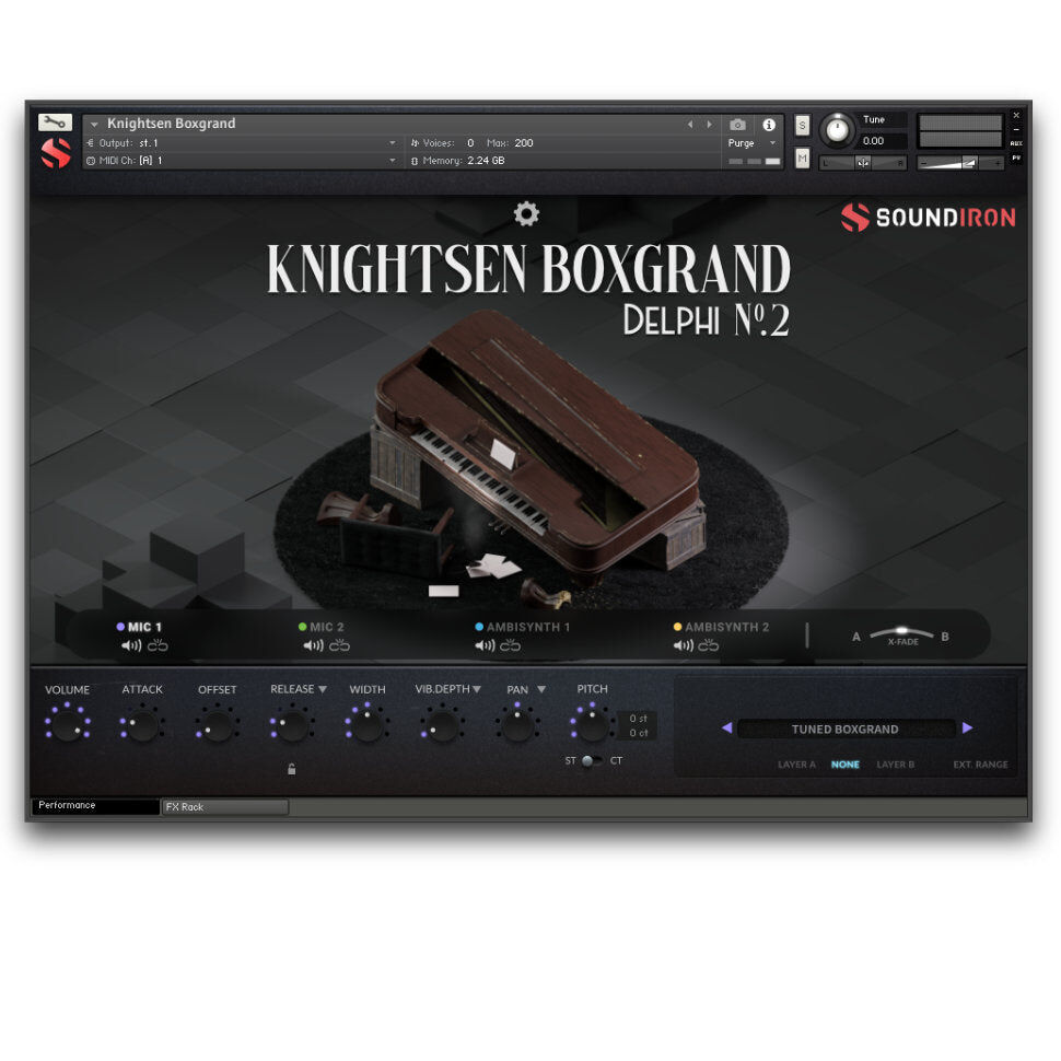 SOUNDIRON Delphi Piano #2: The Knightsen Box Grand｜平台鋼琴音源