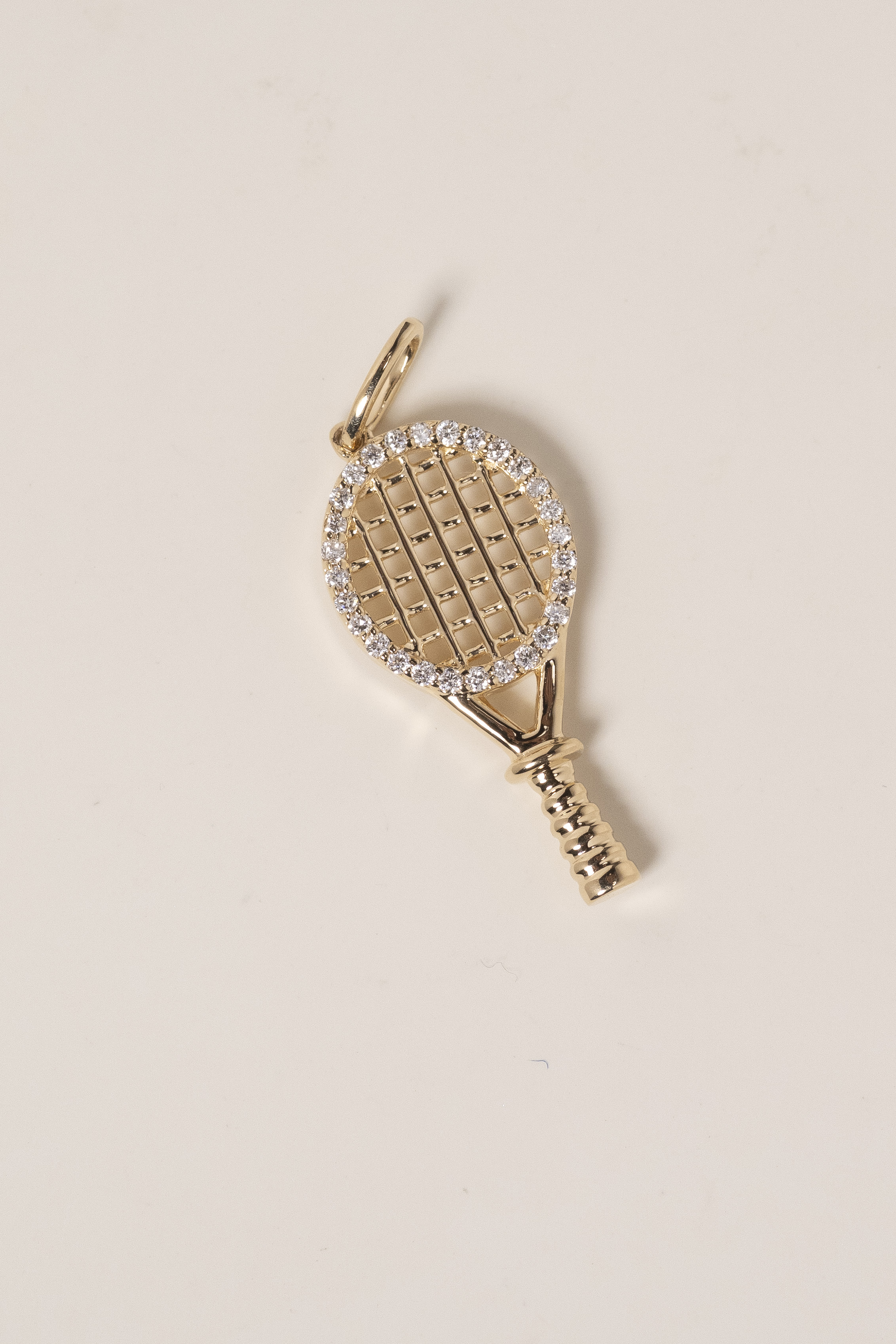 18K Tennis Racket Diamond Charm