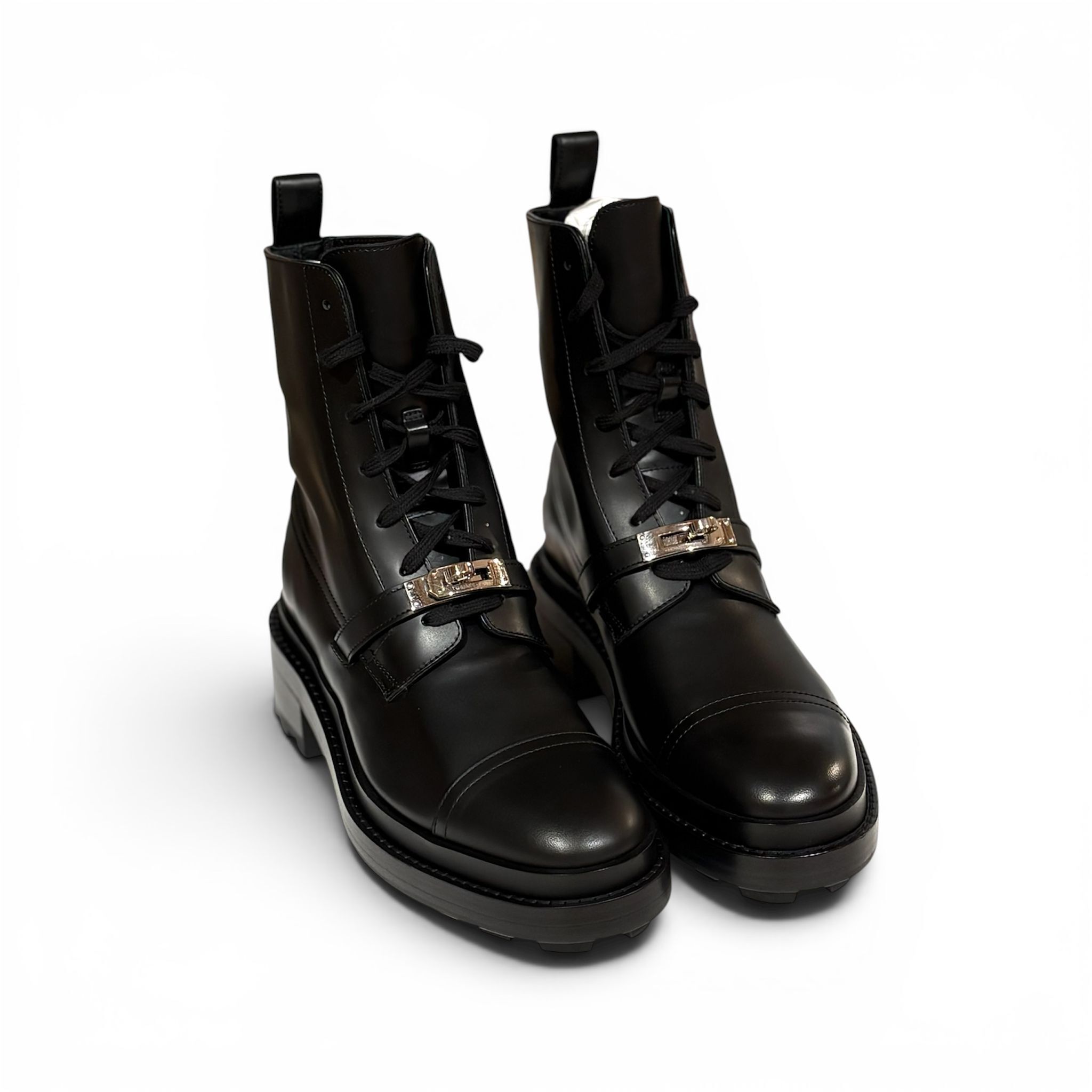 全新HERMES FUNK ANKLE BOOTS 38.5 KELLY扣 黑色亮面牛皮 #愛馬仕靴子, H222070Z 02360, #BRAND NEW #香榭站正品