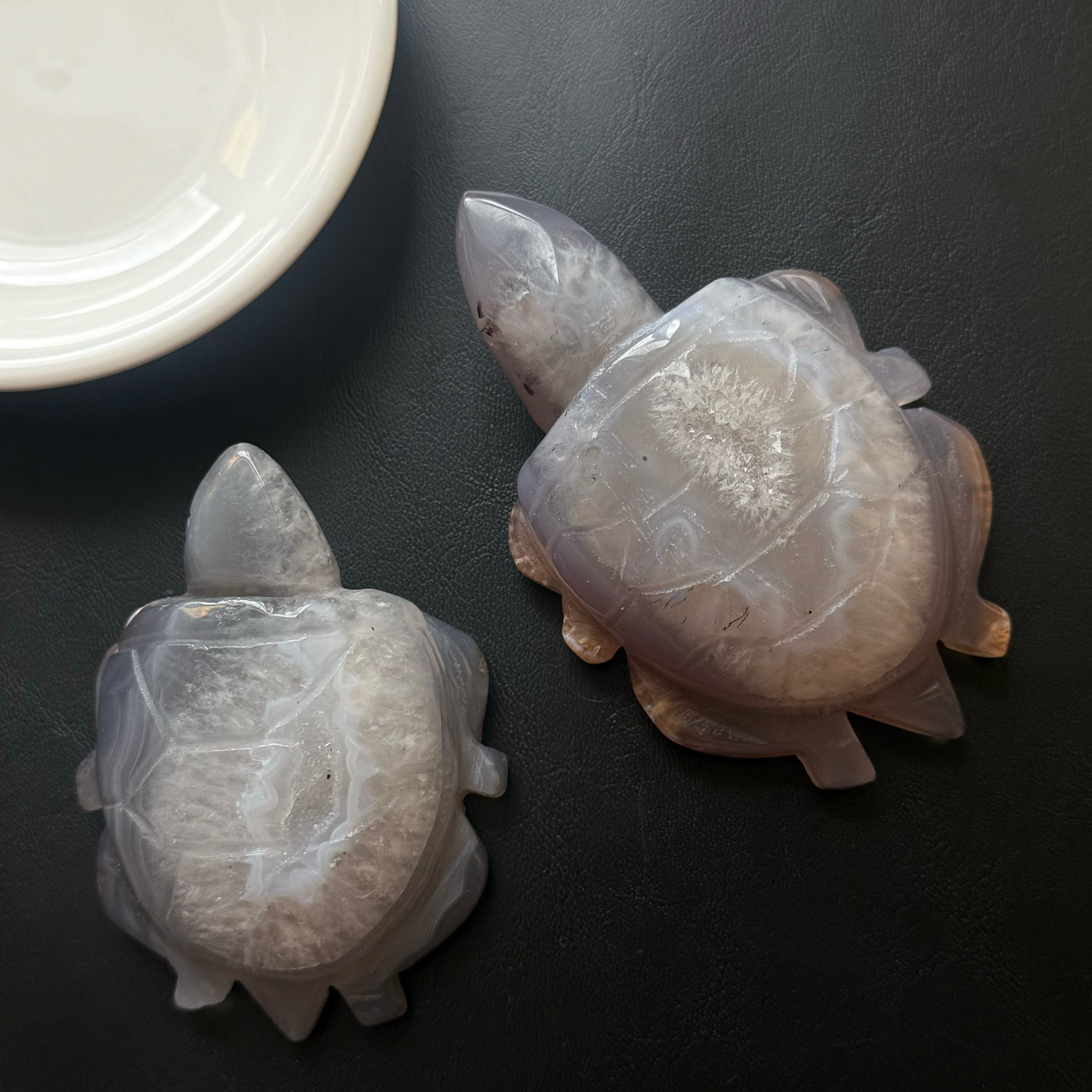 [原石] 瑪瑙晶洞 海龜 水晶擺飾