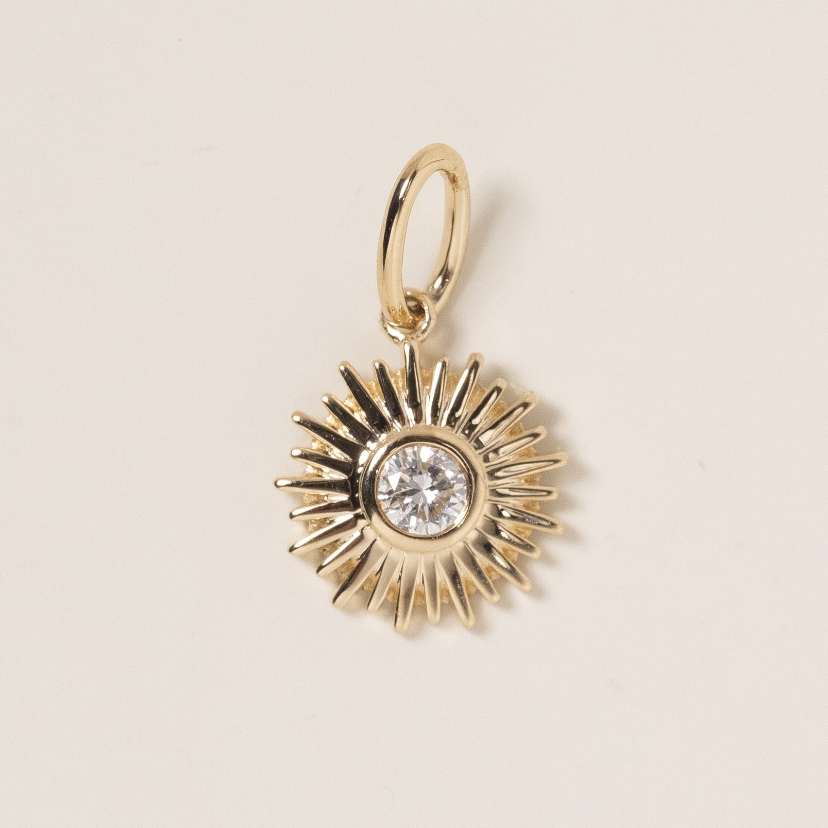 18K Sun Diamond Charm