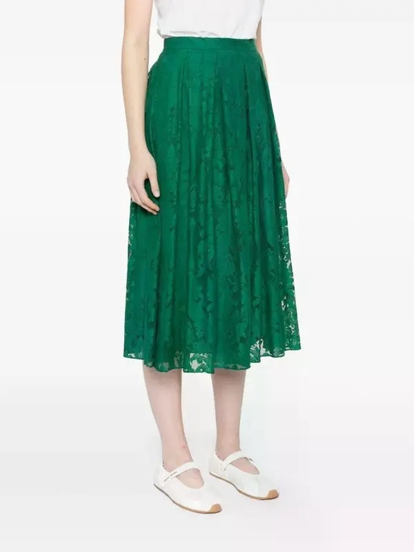 Max Mara  細緻立體蕾絲壓摺長裙(附襯裙)