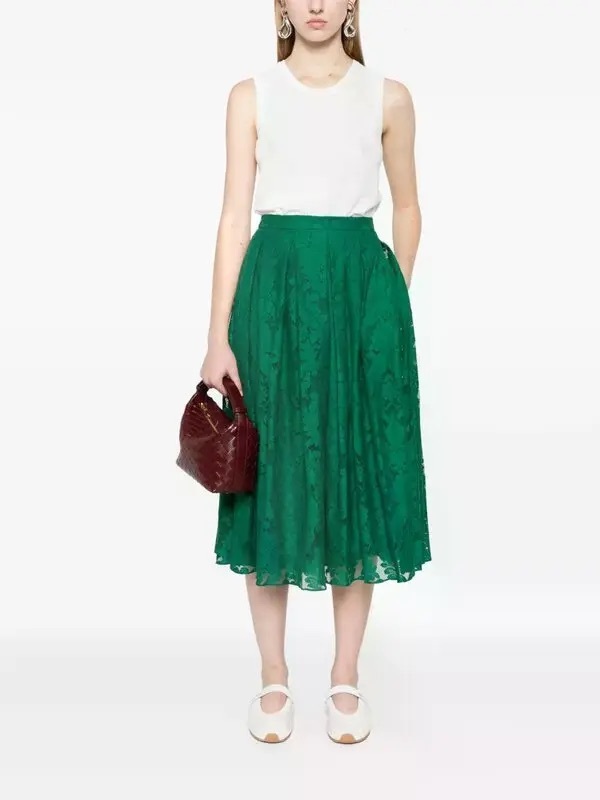 Max Mara  細緻立體蕾絲壓摺長裙(附襯裙)