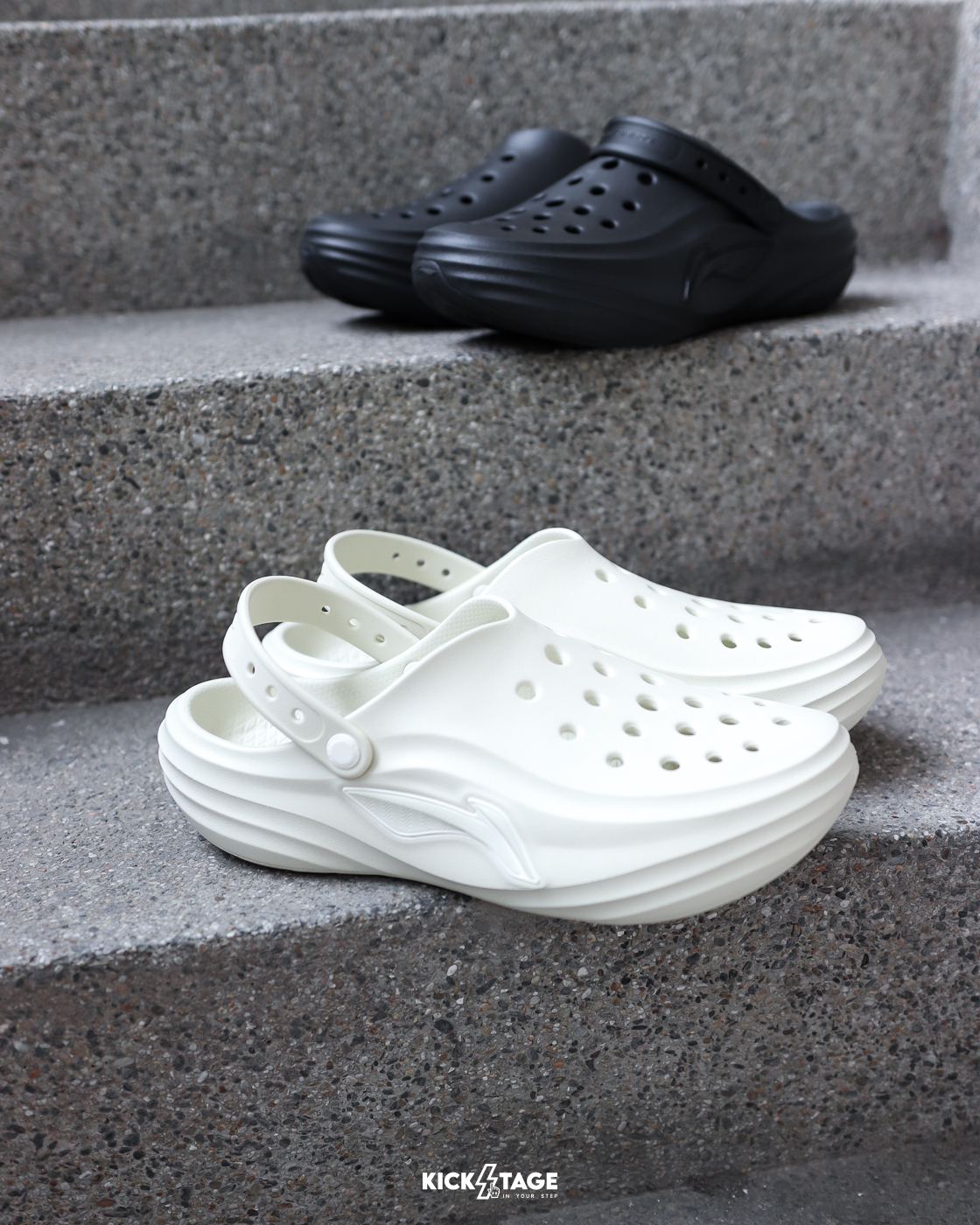 （海外連線代購）男女鞋 李寧 LI-NING SODA SANDALS 奶油白 防水 洞洞鞋 拖鞋 涼鞋【AGUW005-1】