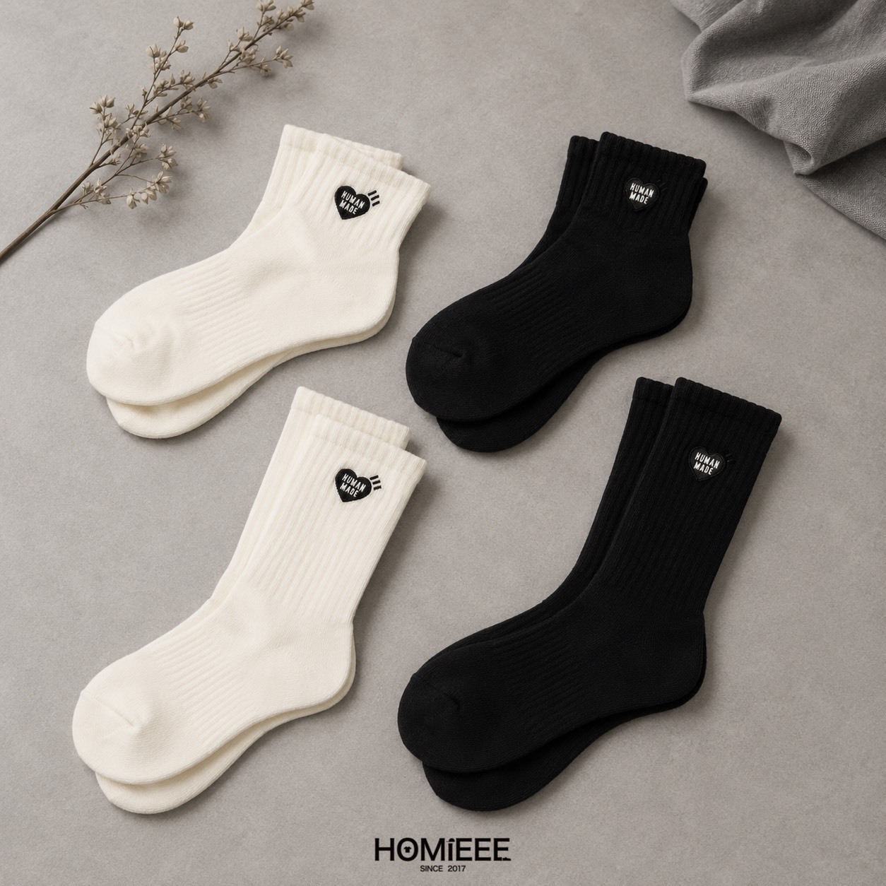 Human Made Pile Socks 愛心 刺繡 襪子 長襪 短襪 [HM31GD060]