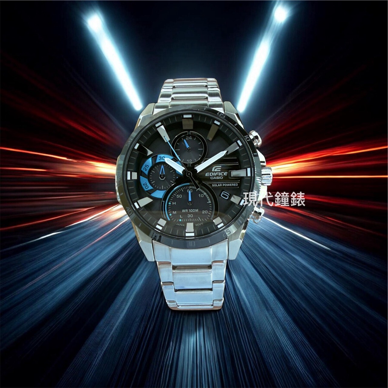 【 EDIFICE】太陽能 跑車風格 計時碼表EQS-940DB-1B 45.5mm 現代鐘錶
