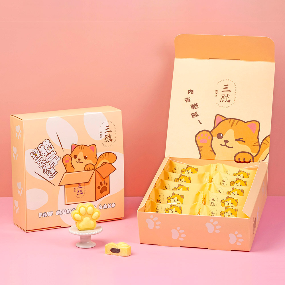 貓掌綠豆冰糕 禮盒開箱與貓咪插畫包裝