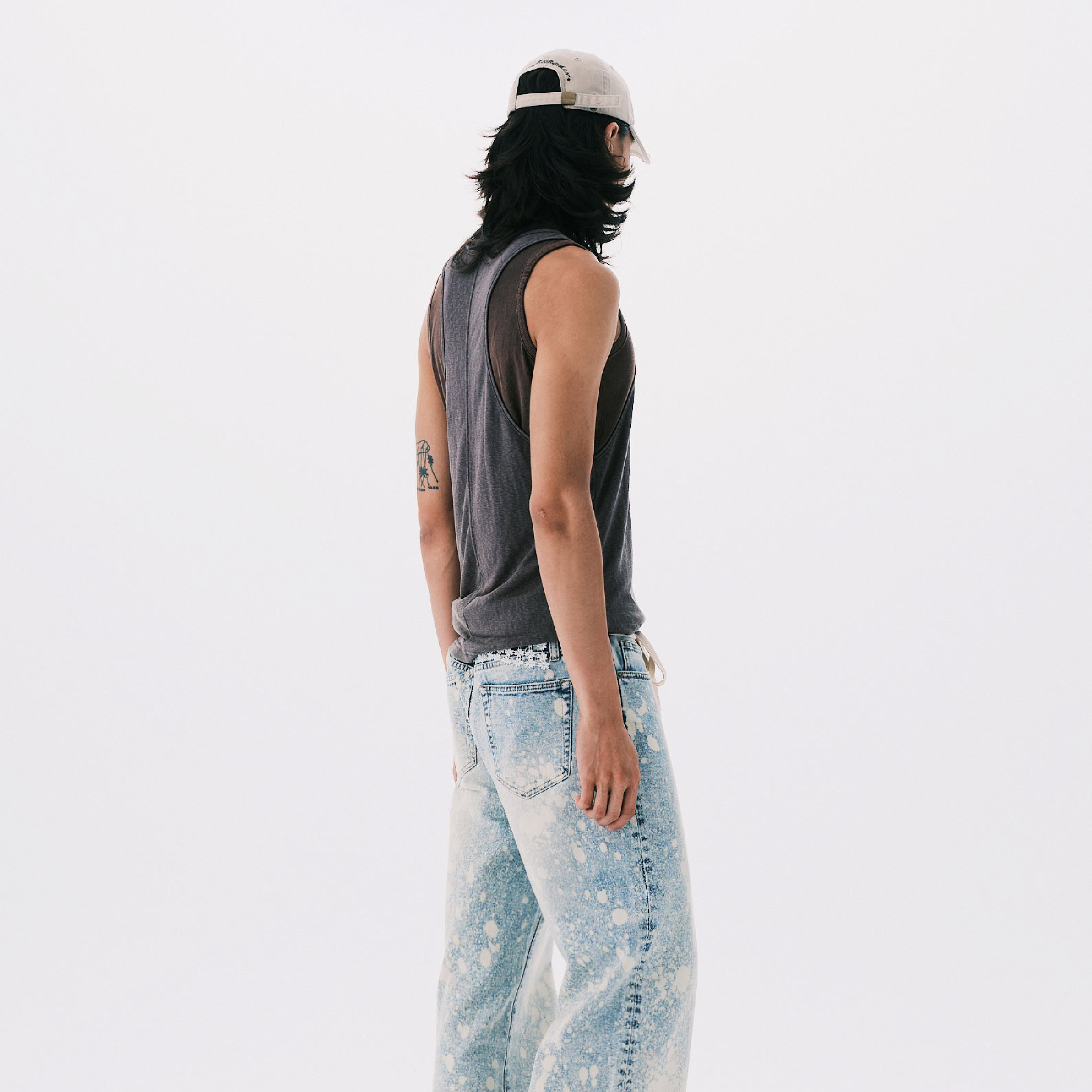 ANOWHEREMAN Double Layers Tank Top - Gray