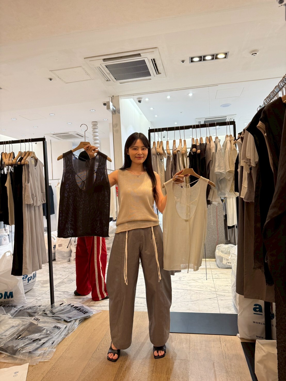 LF6224 棉質後打結針織背心