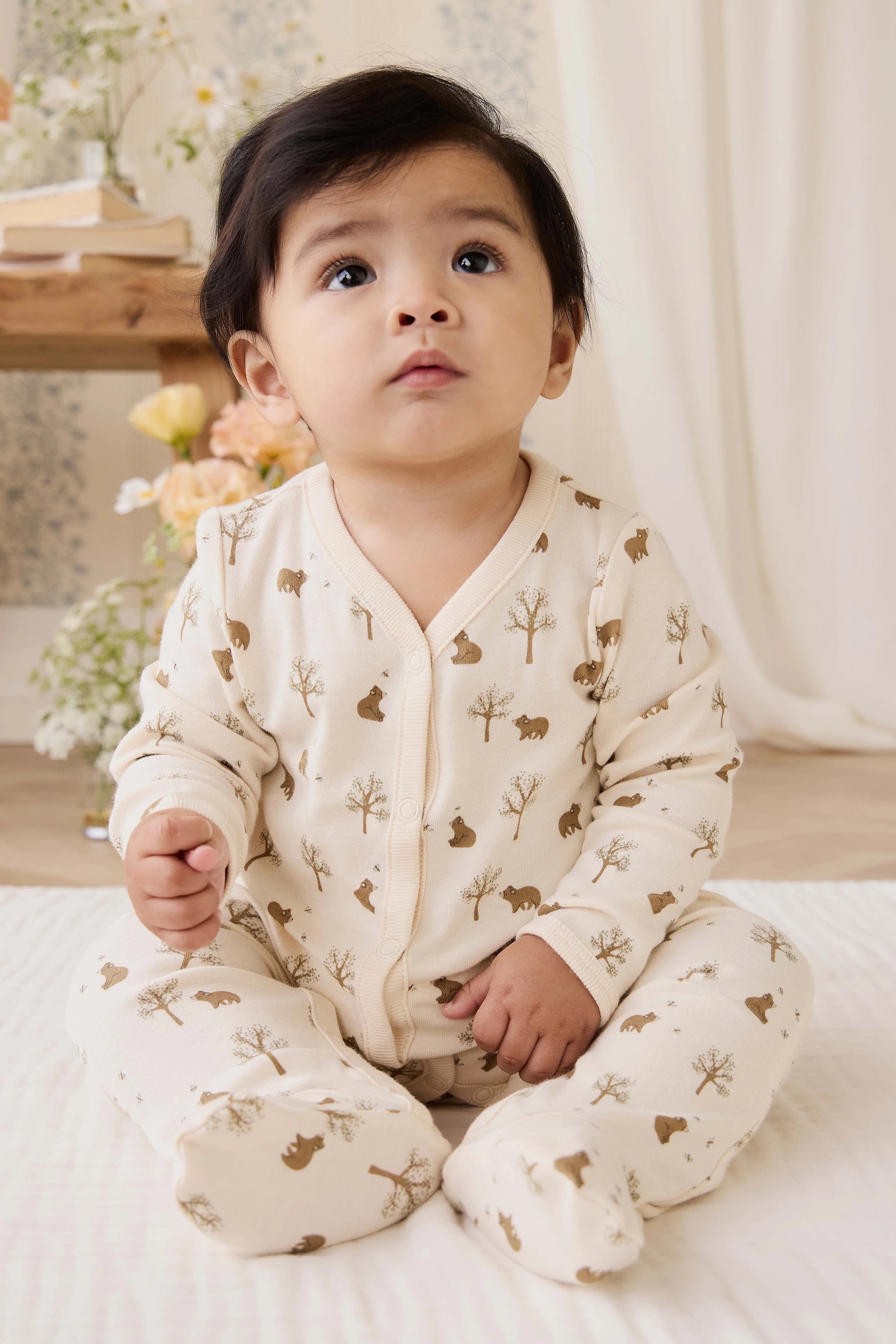 【預購】JAMIE KAY -Organic Cotton Murphy Onepiece（Honey Bear Cloud）
