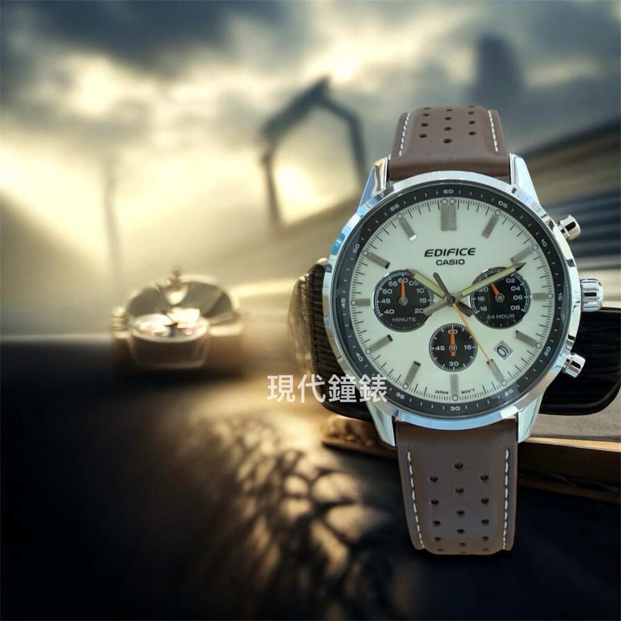 【 EDIFICE】經典時尚賽車三眼計時男錶 EFR-575L-7A 40.5mm 現代鐘錶