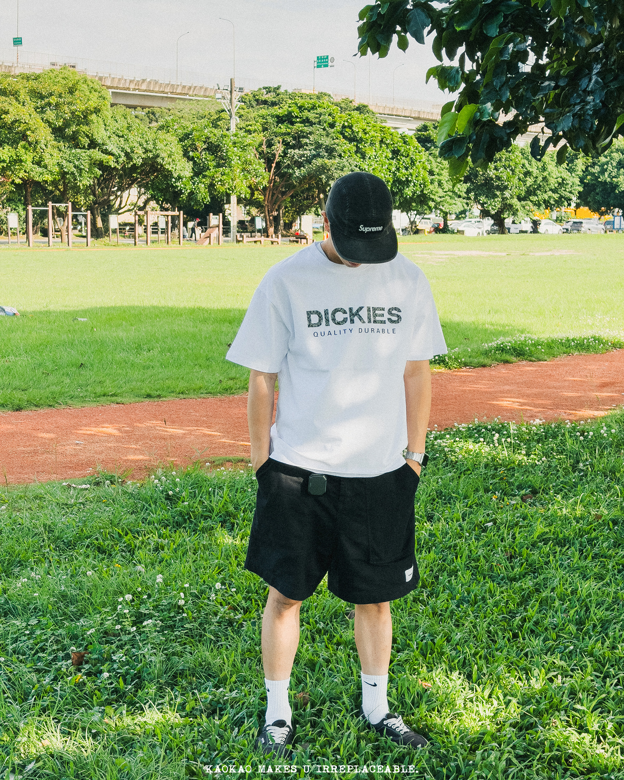 Dickies 復古 厚磅 320g 腰果字母 LOGO 短T