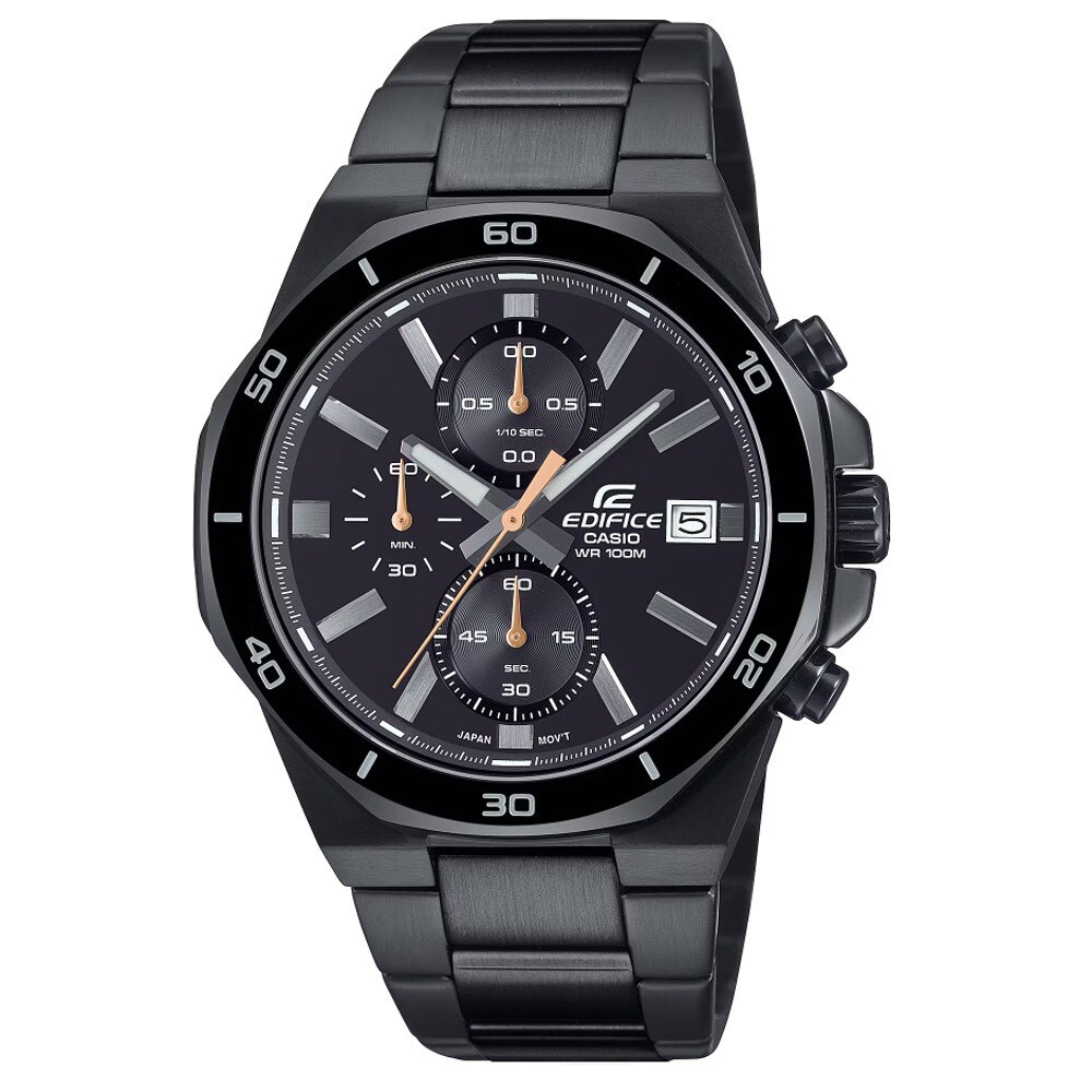【 EDIFICE】經典時尚賽車三眼計時男錶 EFV-640DC-1A 44.3mm 現代鐘錶