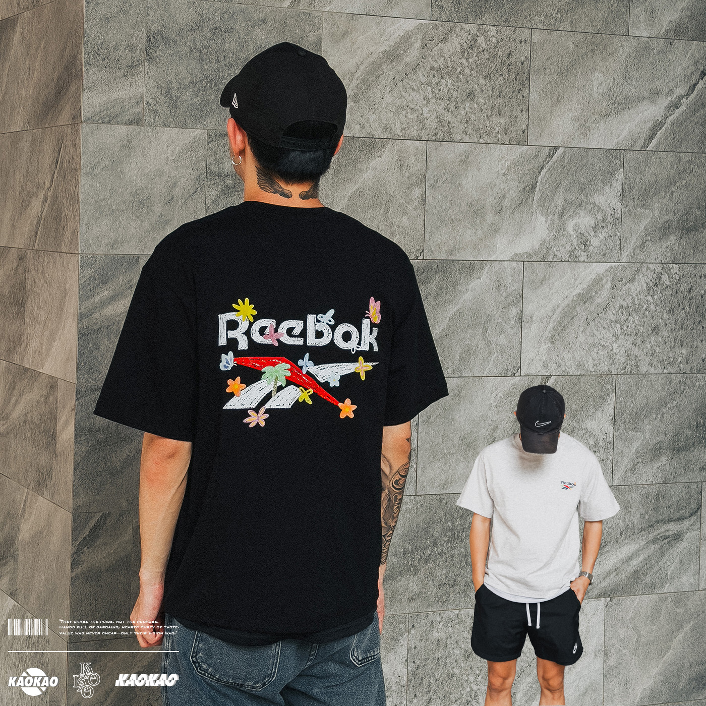 Reebok 280g 高磅數 「蠟筆塗鴉」短T