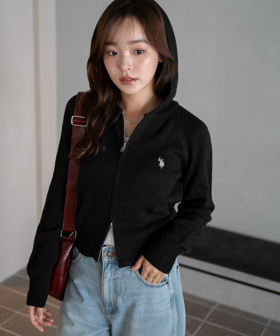 U.S. POLO ASSN. 日本限定 小Logo 刺繡 雙拉鍊 短版 防曬 薄針織 連帽外套 5色