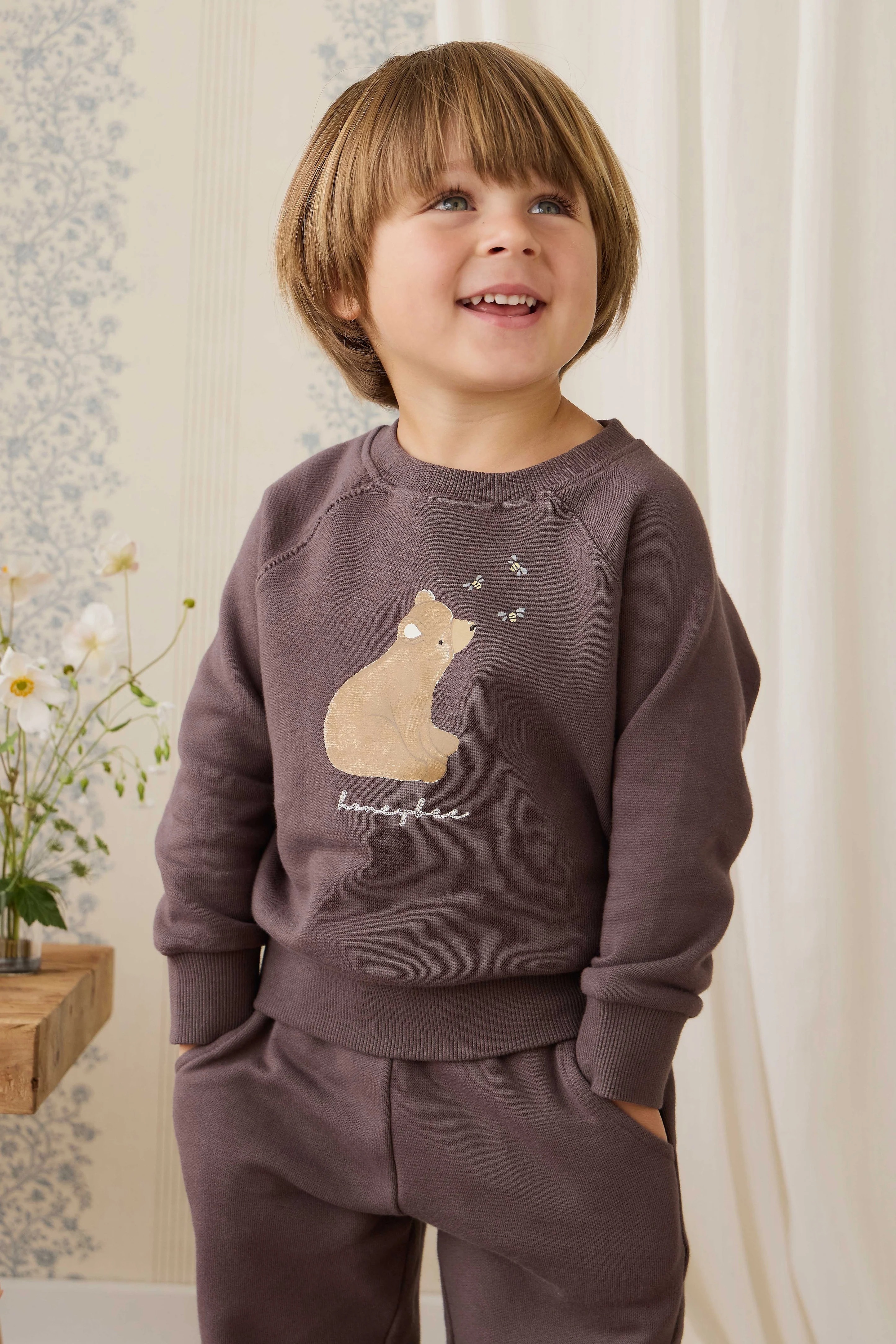 【預購】JAMIE KAY -Organic Cotton Hayes Sweatshirt（Raku Honeybee Bear）