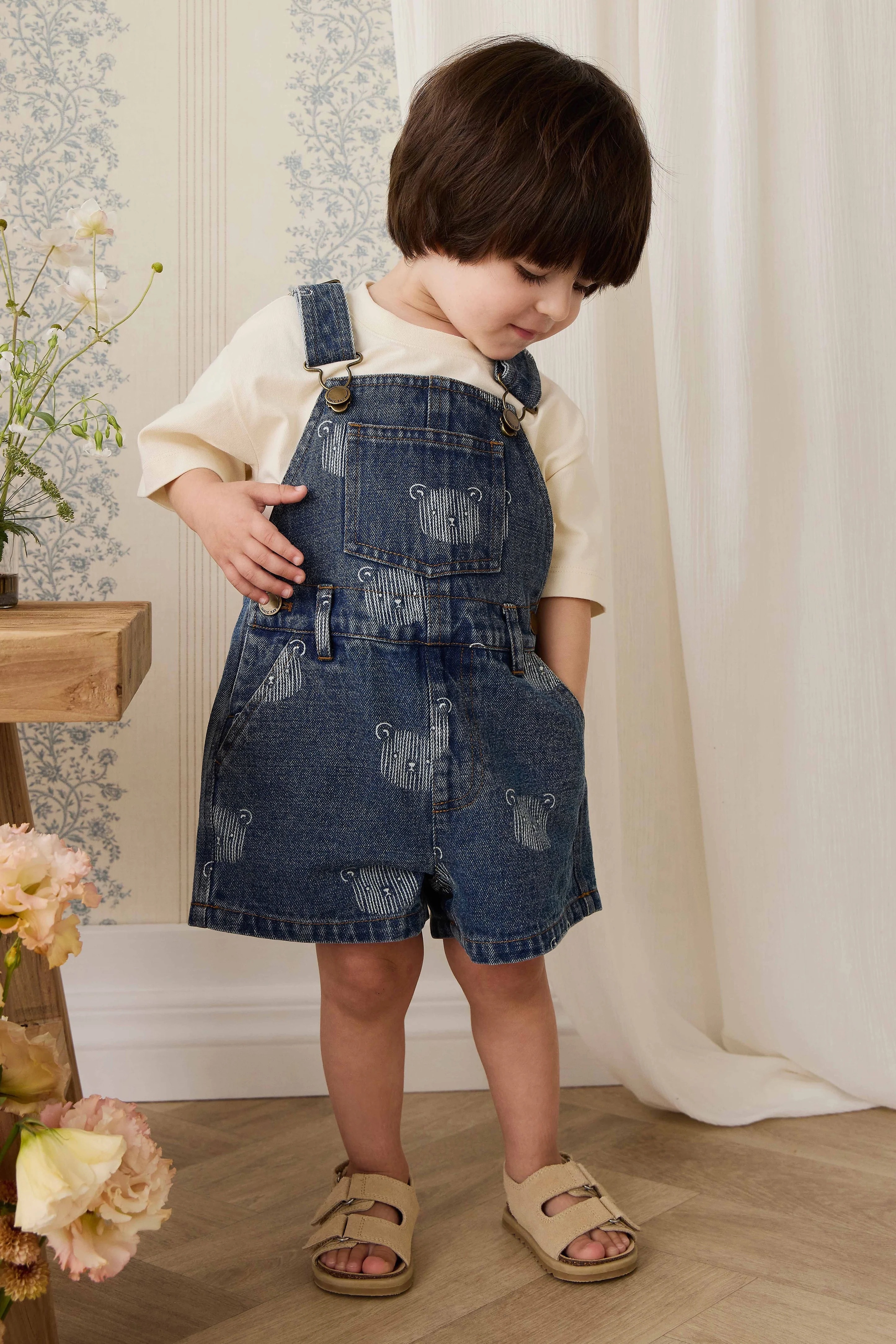 【預購】JAMIE KAY -Fenix Short Overall（Teddy Face Denim）