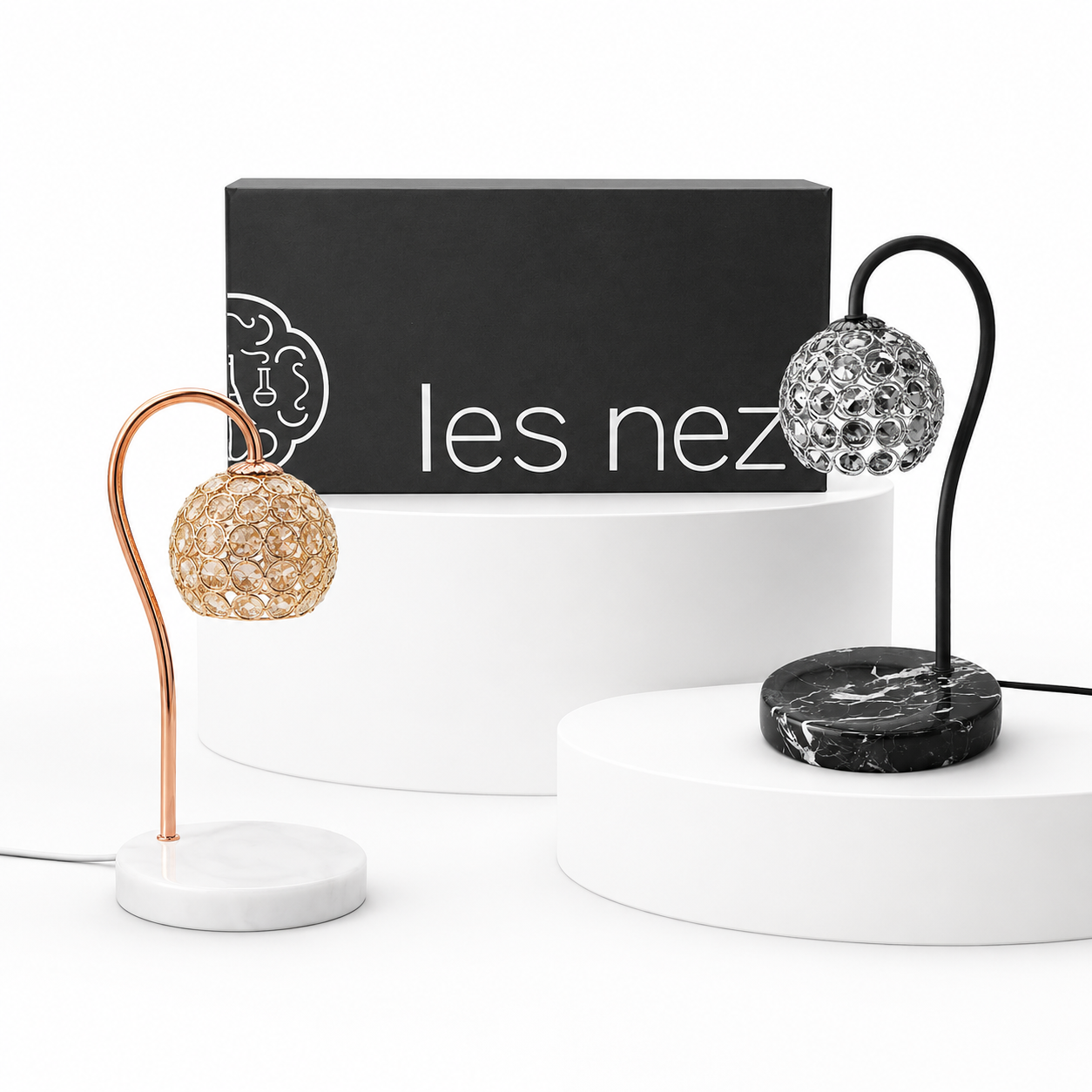 les nez 雲石琉璃 融蠟燈禮盒（玫瑰金/黑）