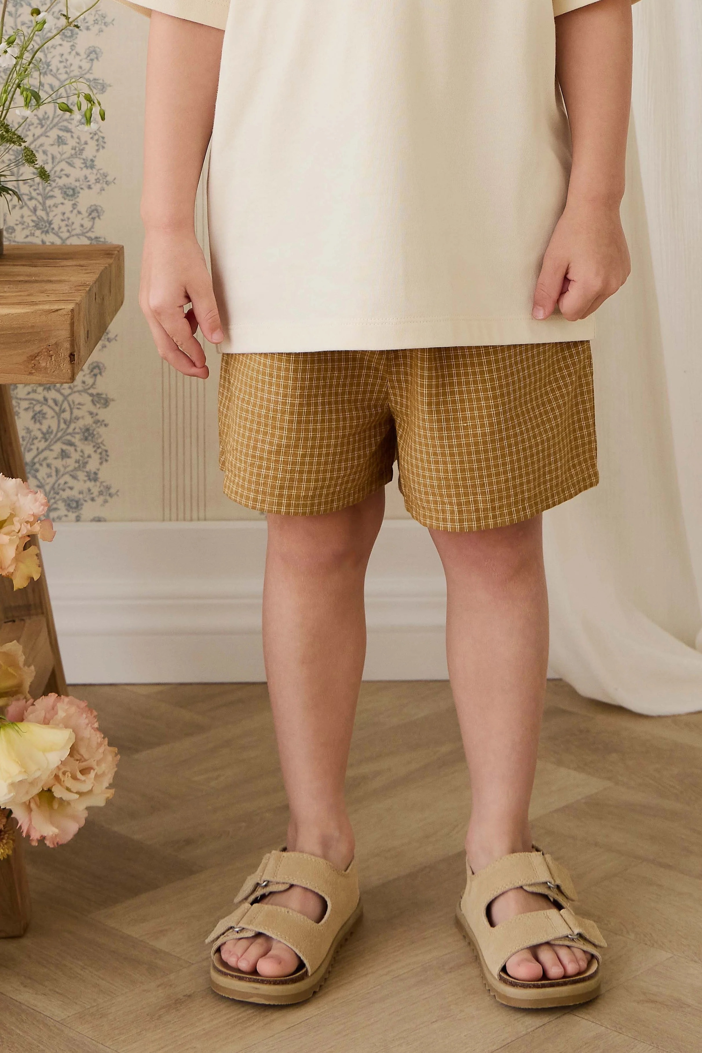 【預購】JAMIE KAY -Organic Cotton Wilder Short（Windowpane Check Buckwheat）