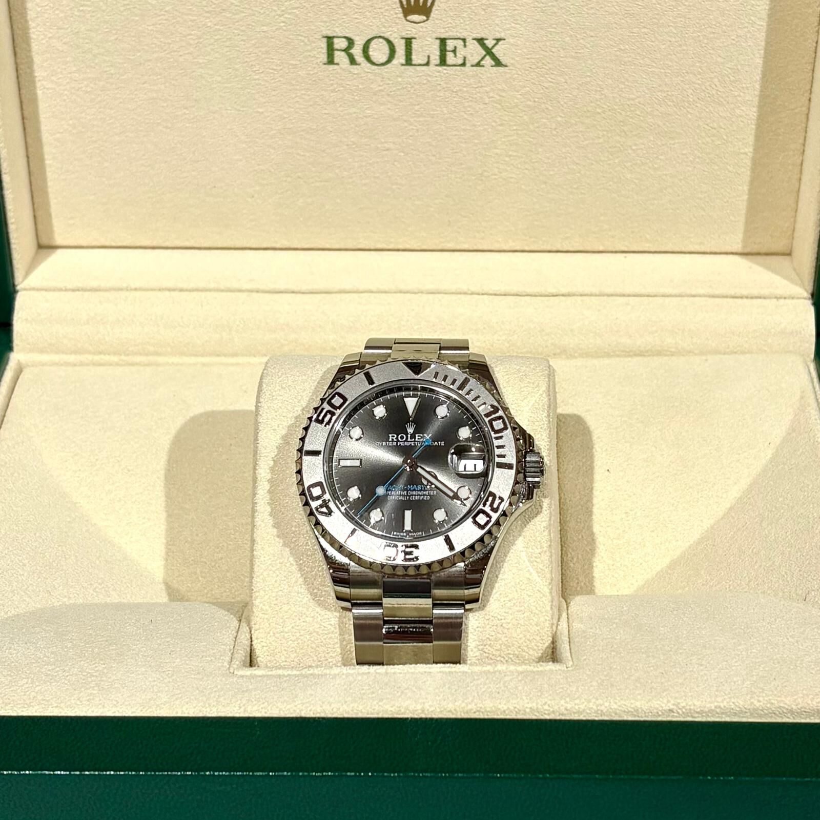 99%NEW二手ROLEX WACHT MASTER 37MM 268622 灰黑色錶面&藍色秒針 #勞力士遊艇名仕手錶 #香榭站正品