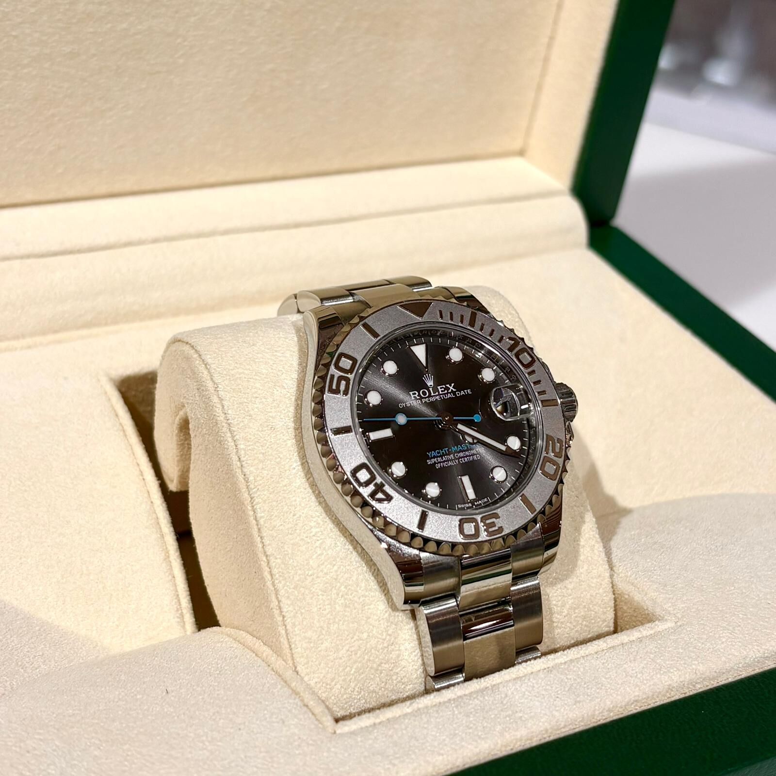 99%NEW二手ROLEX WACHT MASTER 37MM 268622 灰黑色錶面&藍色秒針 #勞力士遊艇名仕手錶 #香榭站正品